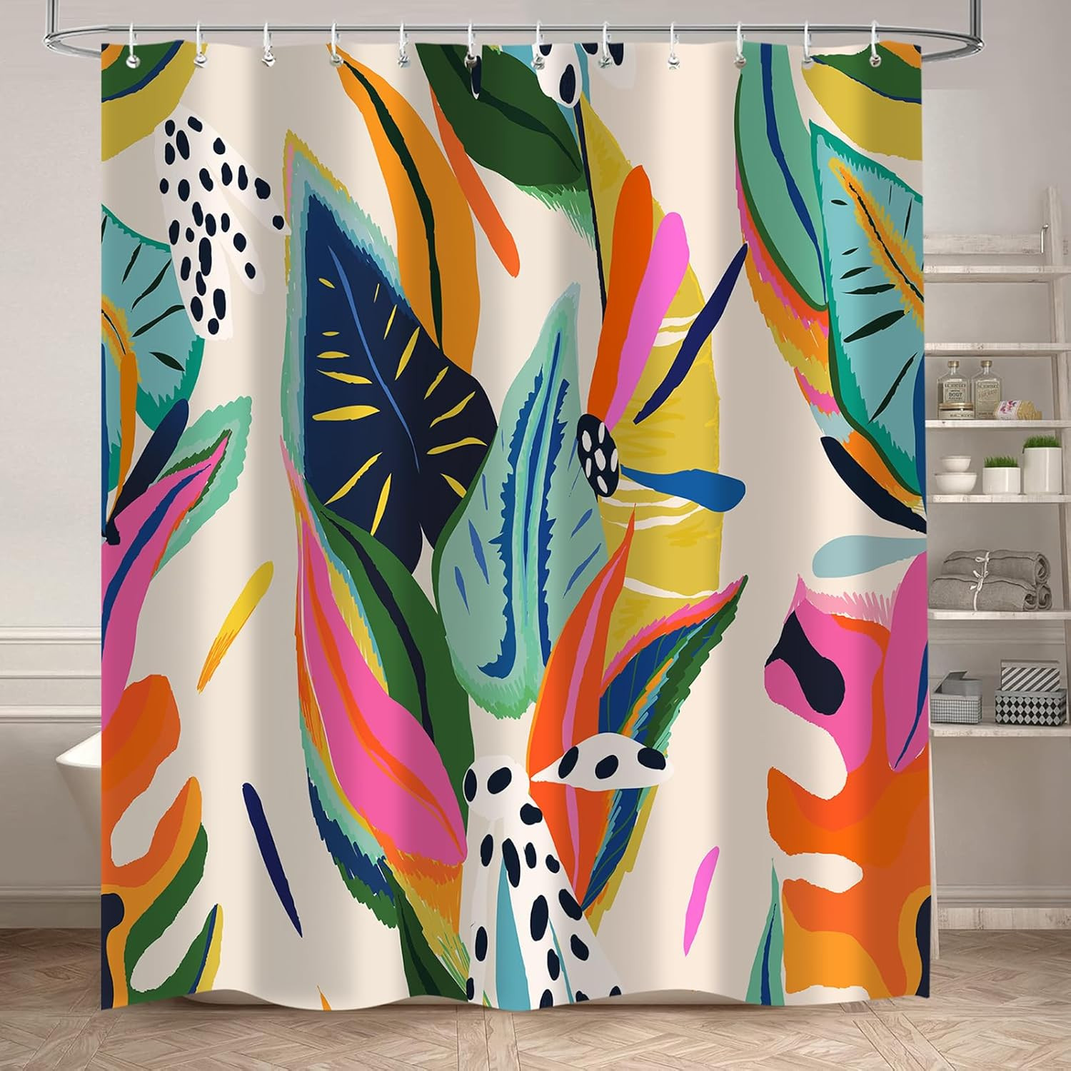 Custom Printed Bath Curtain — custom printed polyester bath curtain detail view