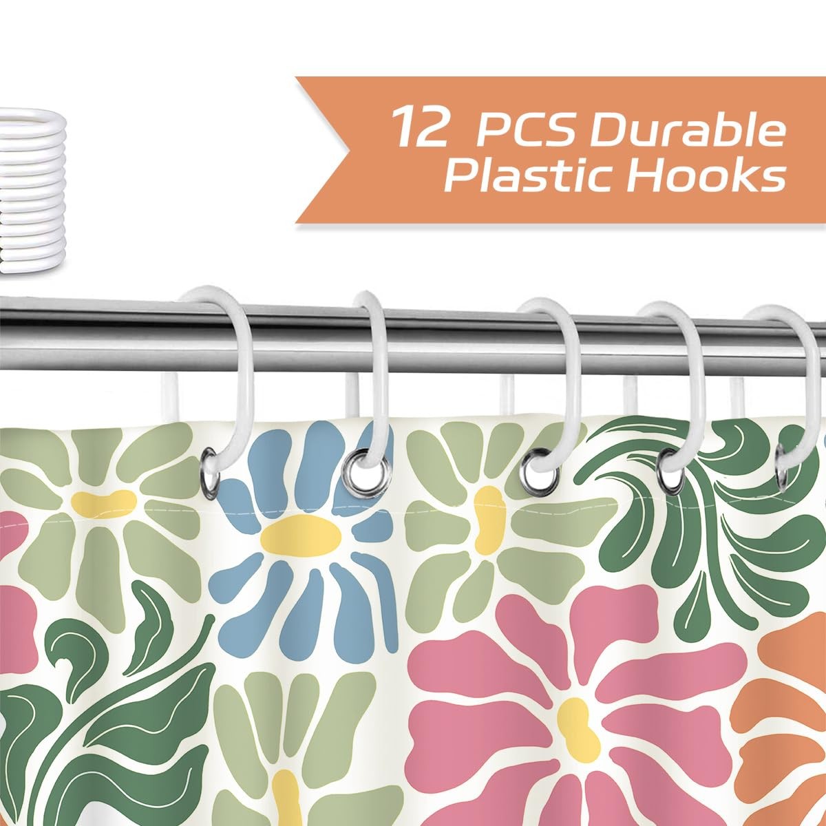 Custom Printed Bath Curtain — custom printed polyester bath curtain detail view
