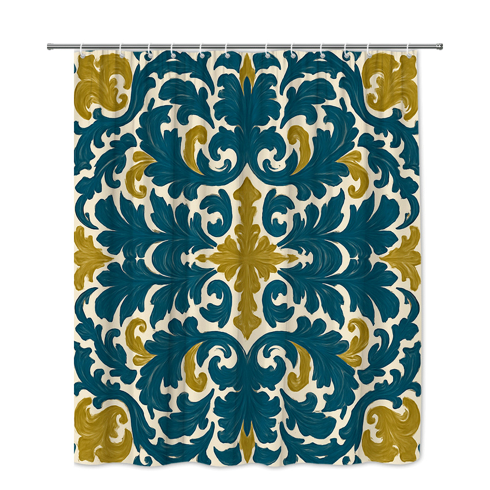Custom Printed Bath Curtain — custom printed polyester bath curtain detail view