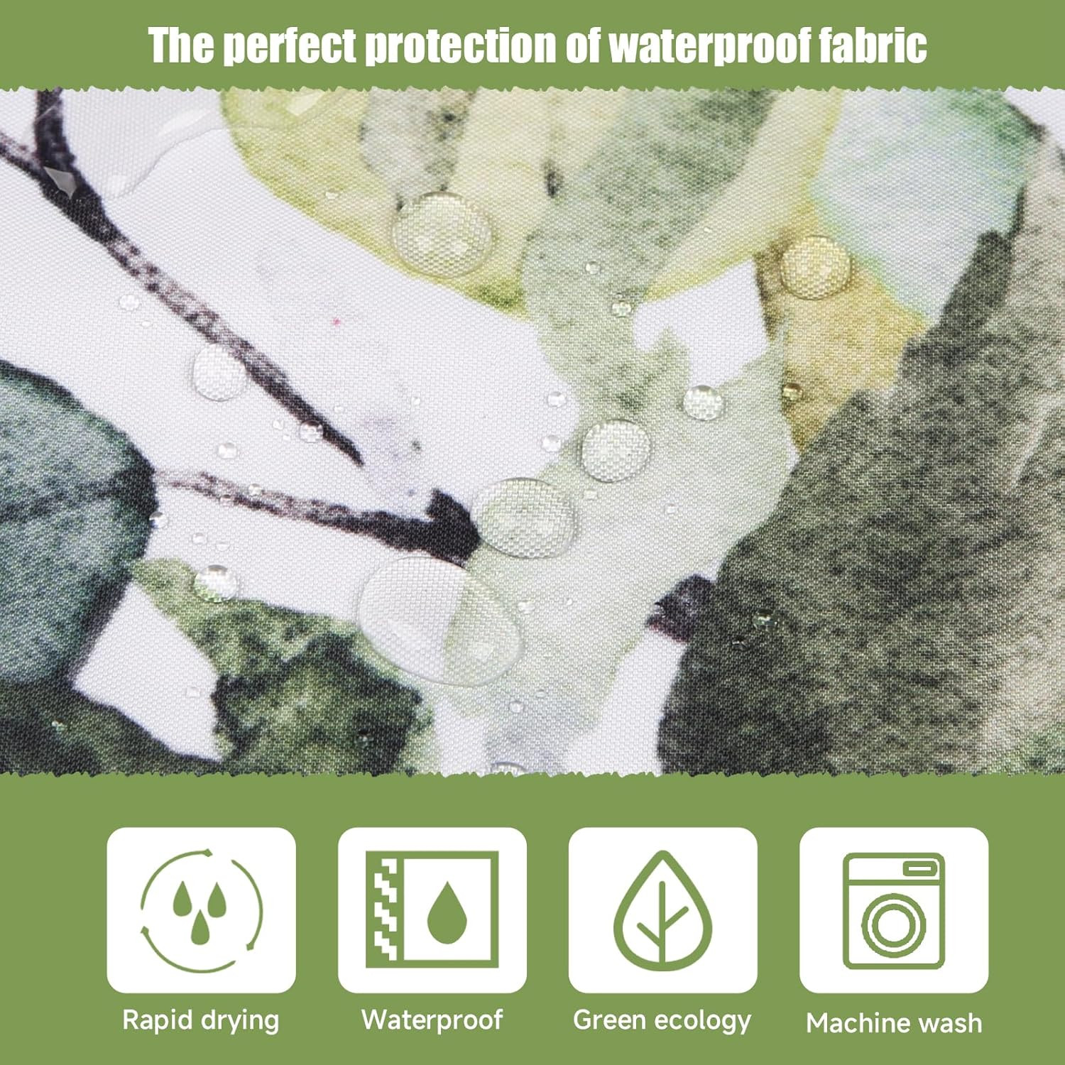 Custom Printed Bath Curtain — custom printed polyester bath curtain detail view