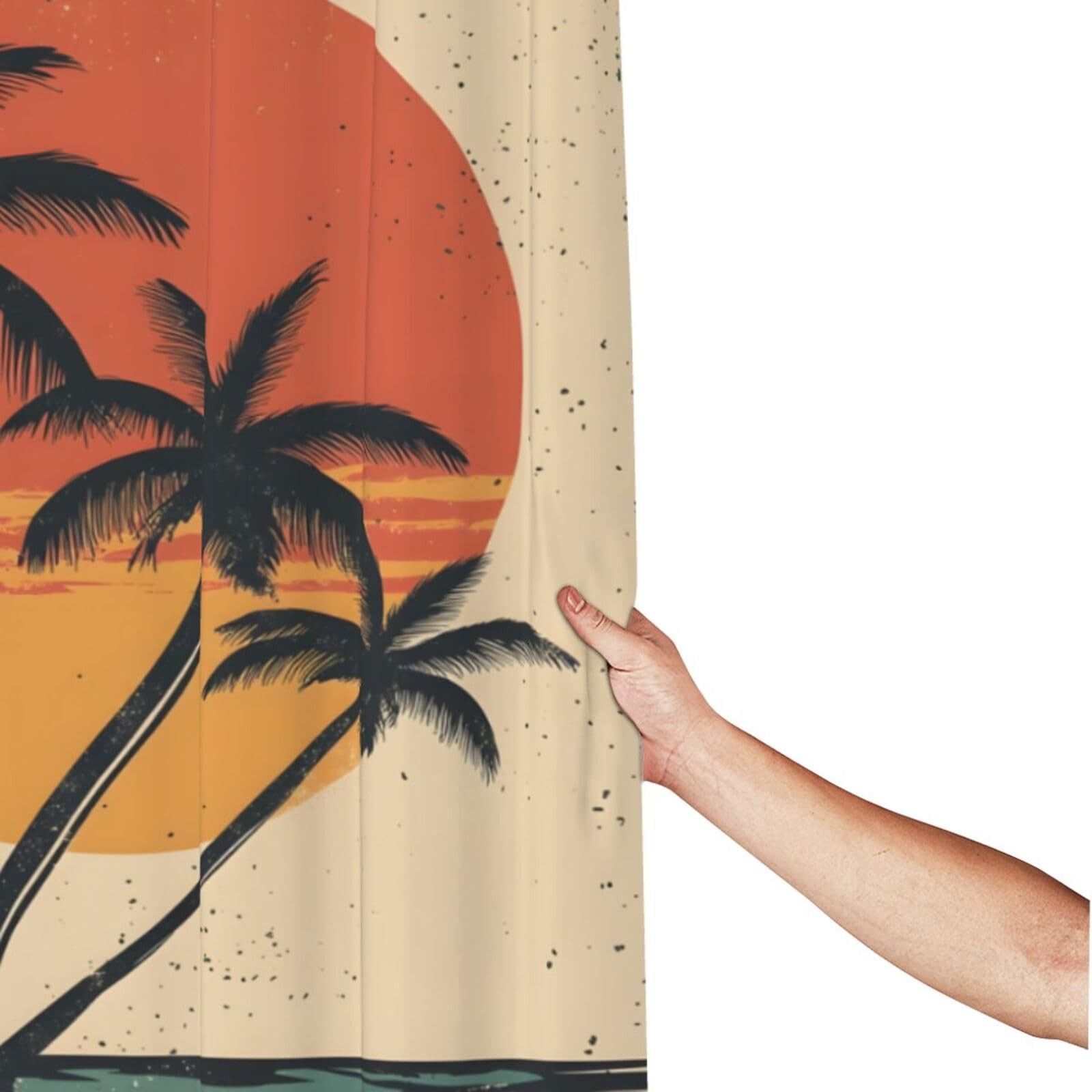 Custom Printed Bath Curtain — custom printed polyester bath curtain detail view