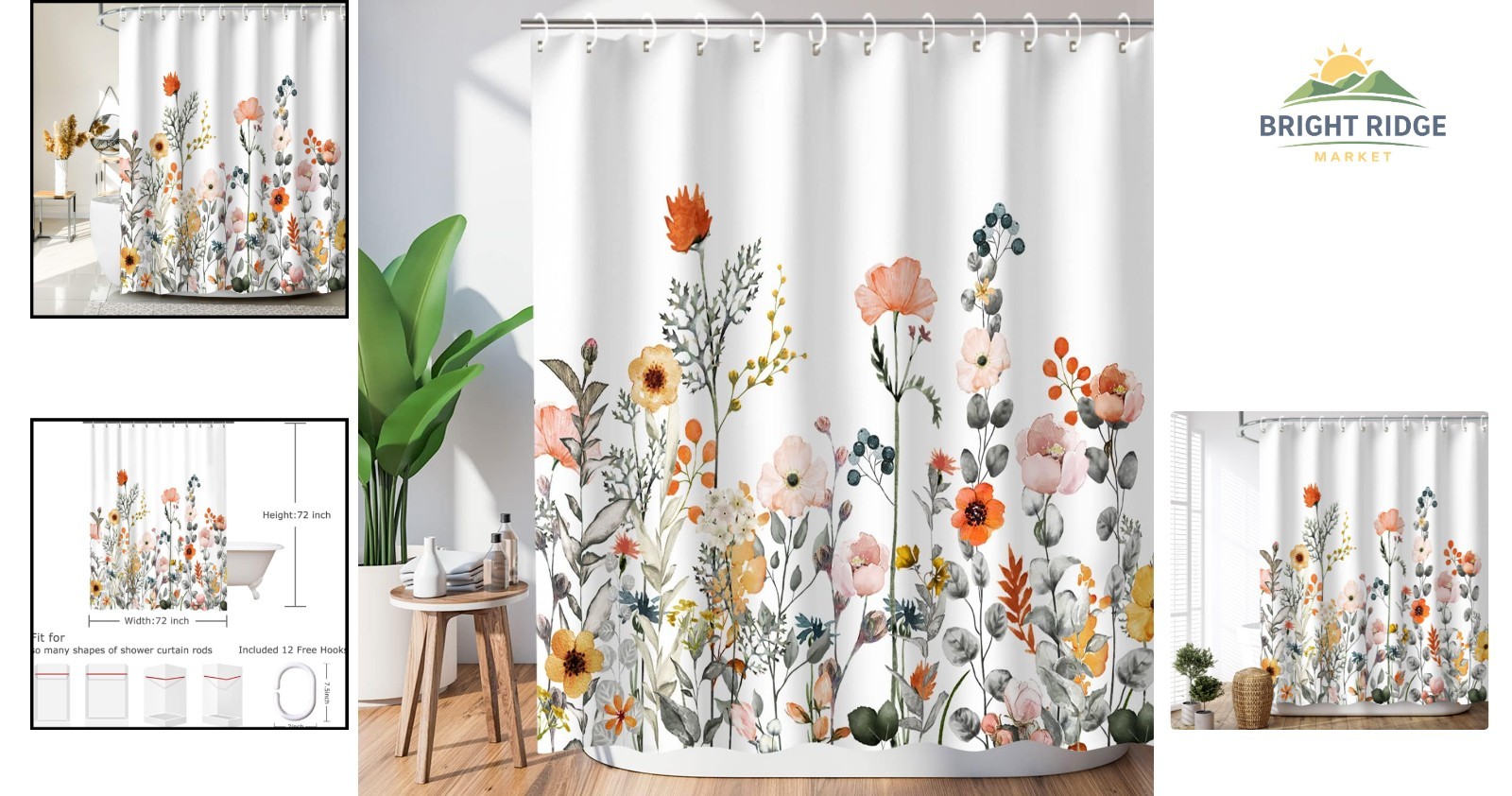 Custom Printed Bath Curtain — custom printed polyester bath curtain detail view