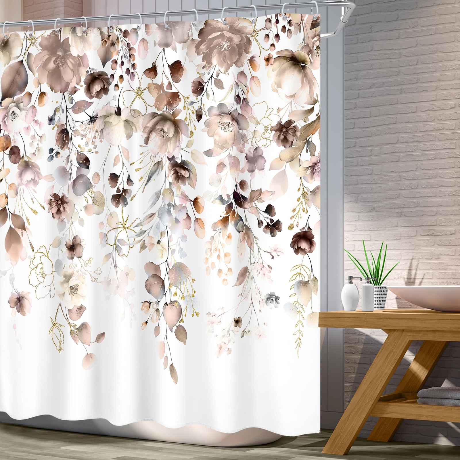 Custom Printed Bath Curtain — custom printed polyester bath curtain detail view