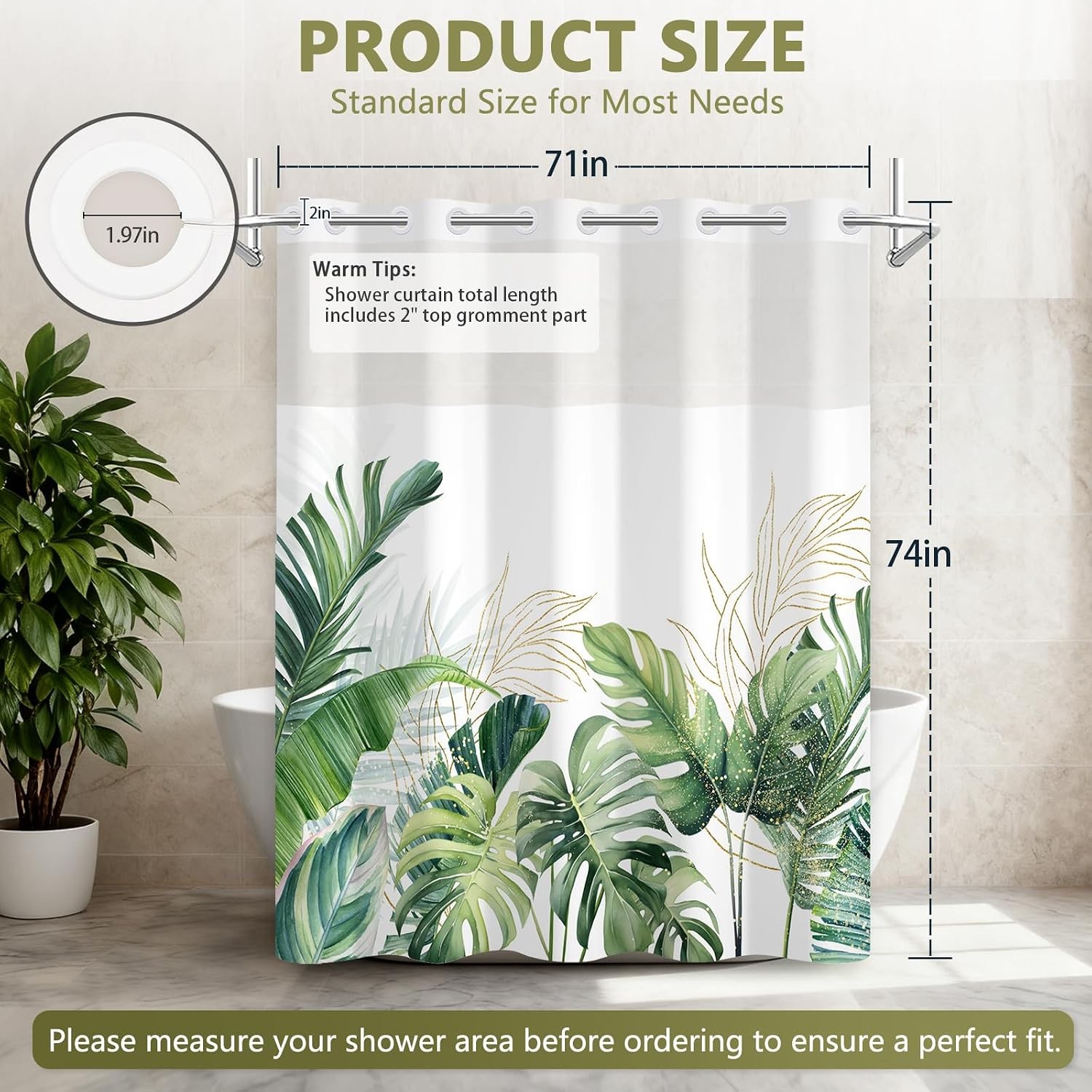 Custom Printed Bath Curtain — custom printed polyester bath curtain detail view