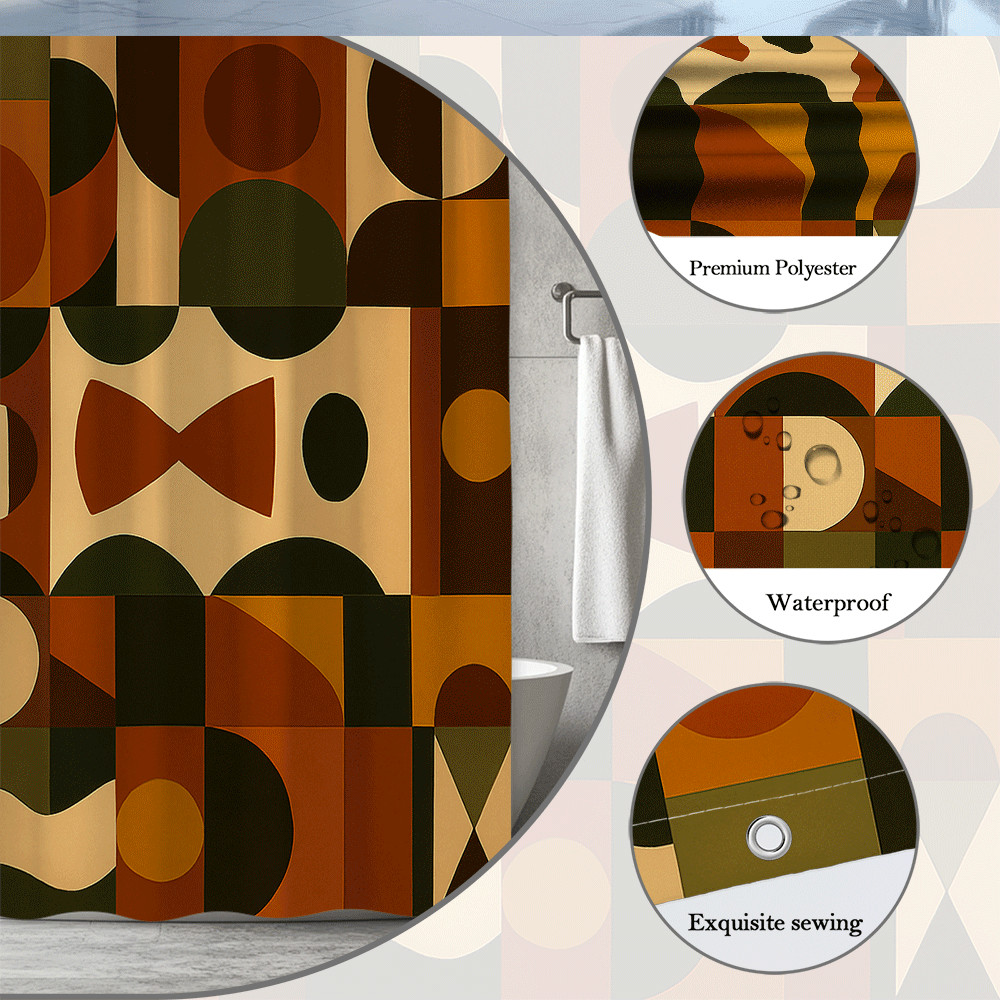 Custom Printed Bath Curtain — custom printed polyester bath curtain detail view
