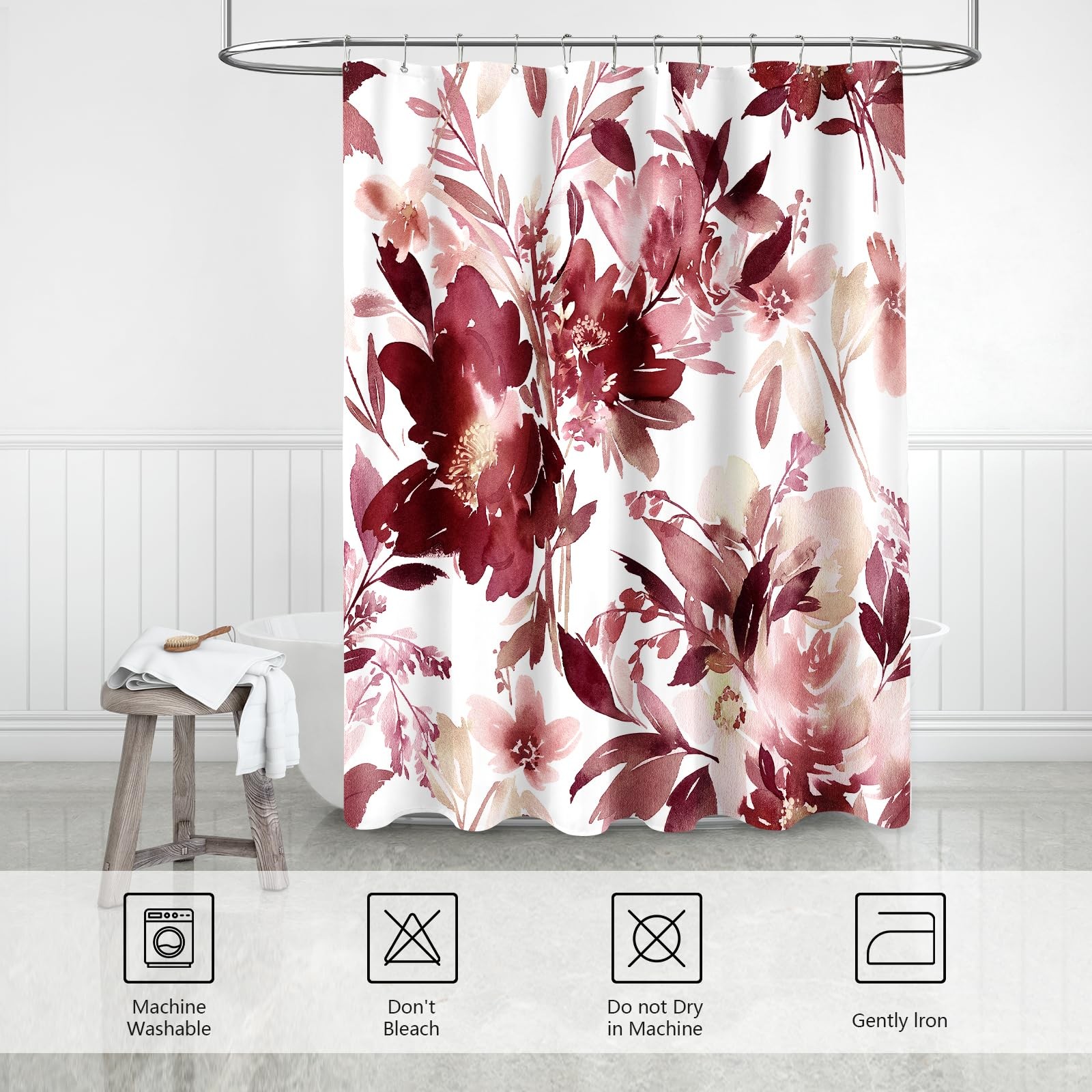 Custom Printed Bath Curtain — custom printed polyester bath curtain detail view