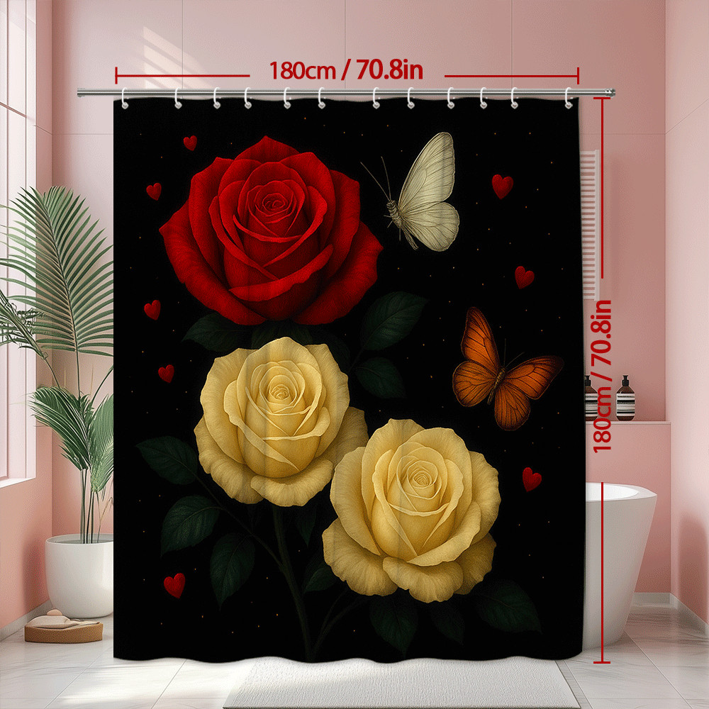 Custom Printed Bath Curtain — custom printed polyester bath curtain detail view