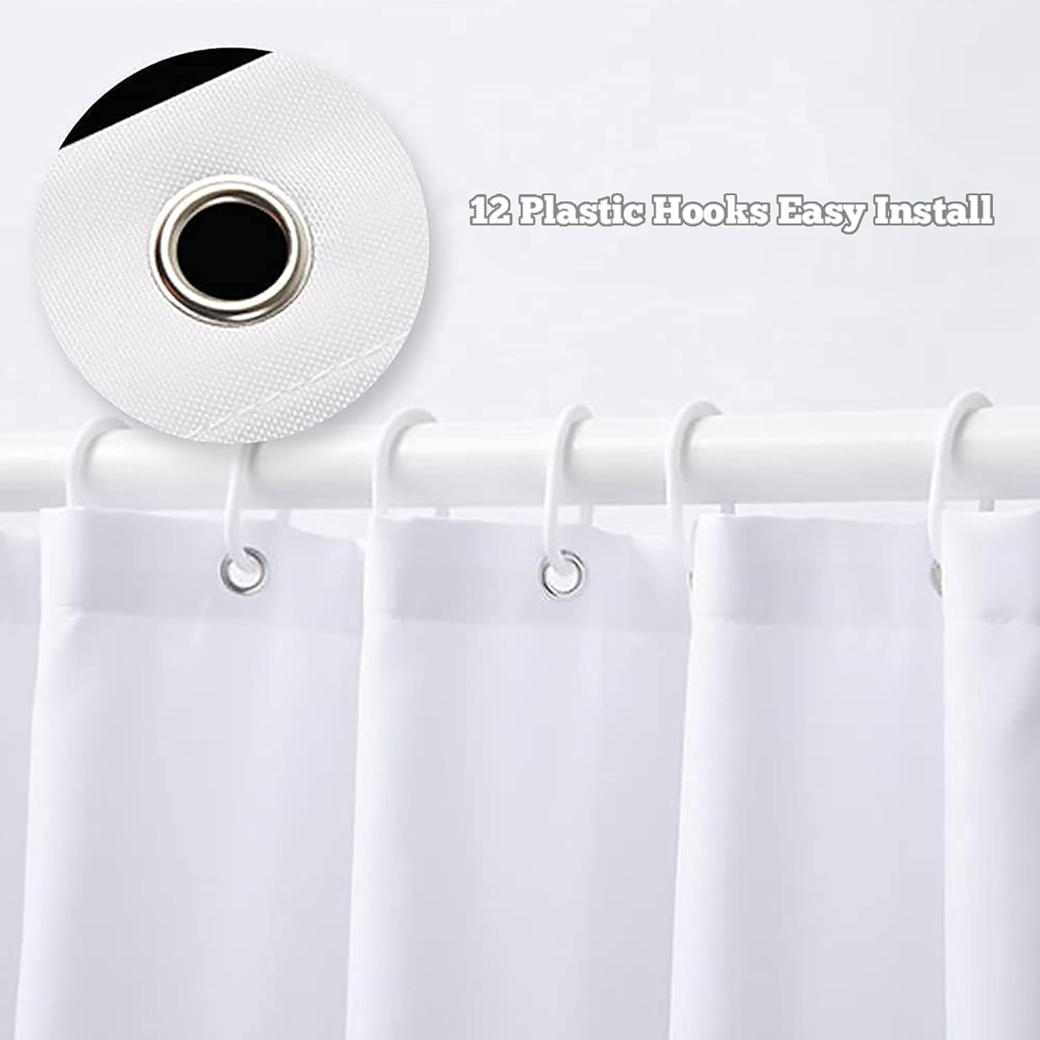 Custom Printed Bath Curtain — custom printed polyester bath curtain detail view