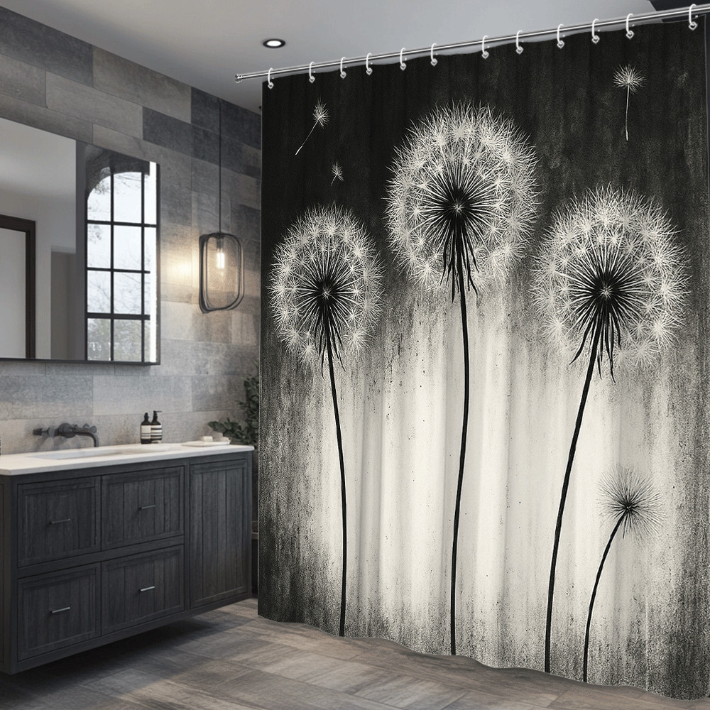 Custom Printed Bath Curtain — custom printed polyester bath curtain detail view
