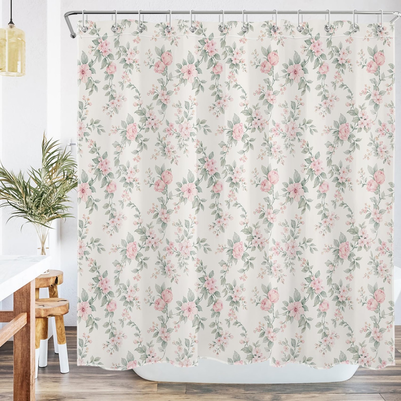 Custom Printed Bath Curtain — custom printed polyester bath curtain detail view