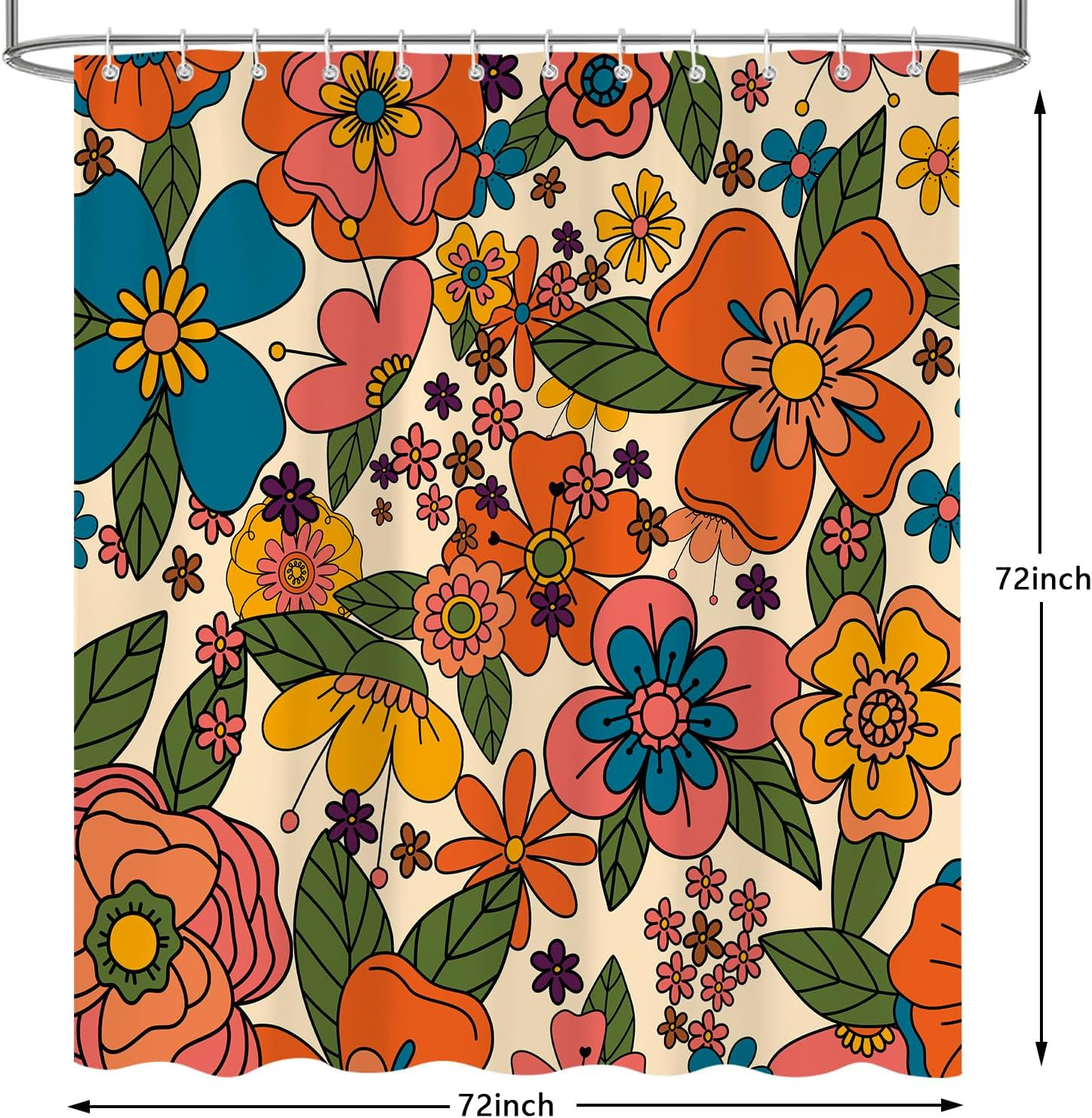 Custom Printed Bath Curtain — custom printed polyester bath curtain detail view