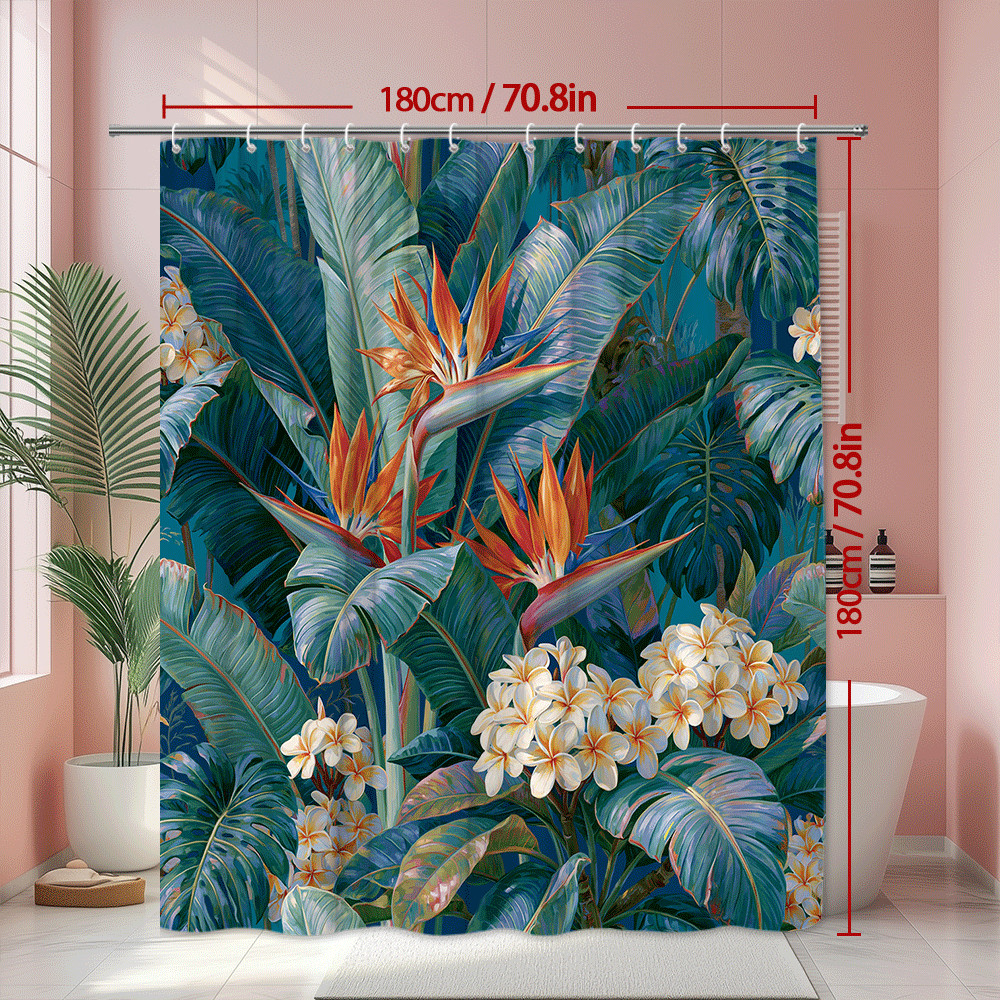 Custom Printed Bath Curtain — custom printed polyester bath curtain detail view