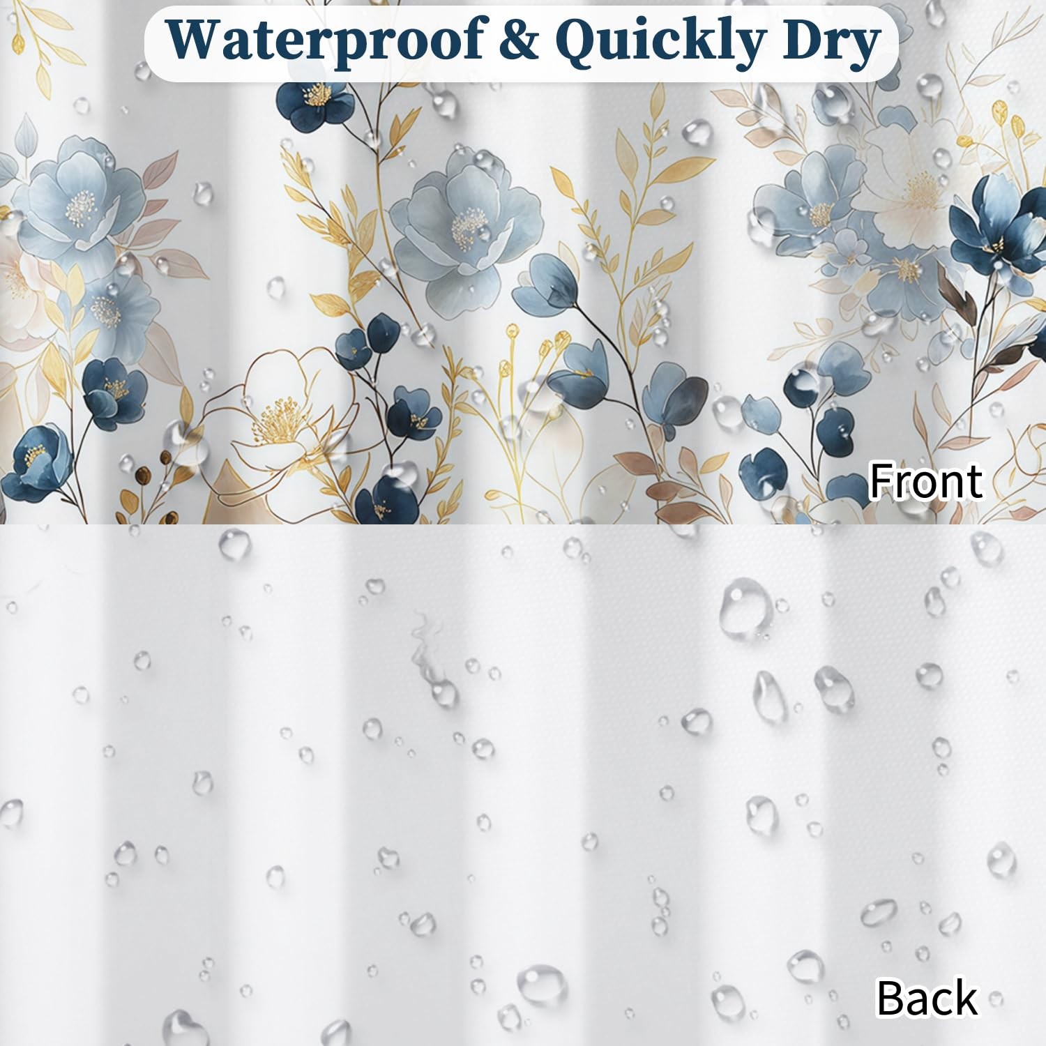 Custom Printed Bath Curtain — custom printed polyester bath curtain detail view