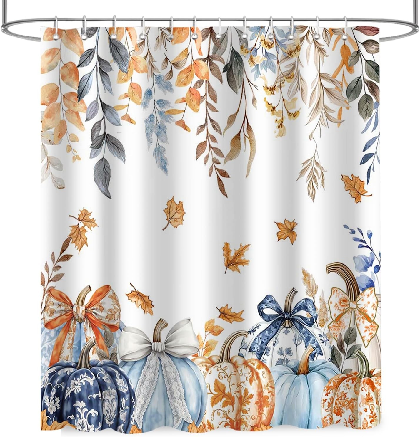 Custom Printed Bath Curtain — custom printed polyester bath curtain detail view