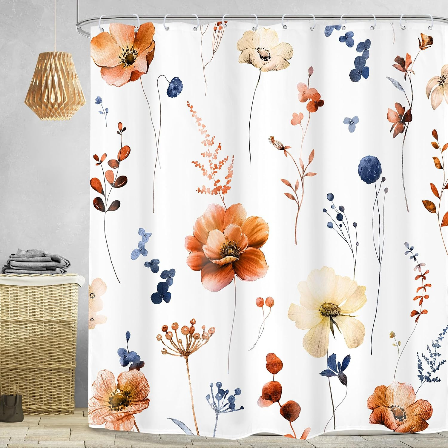 Custom Printed Bath Curtain — custom printed polyester bath curtain detail view
