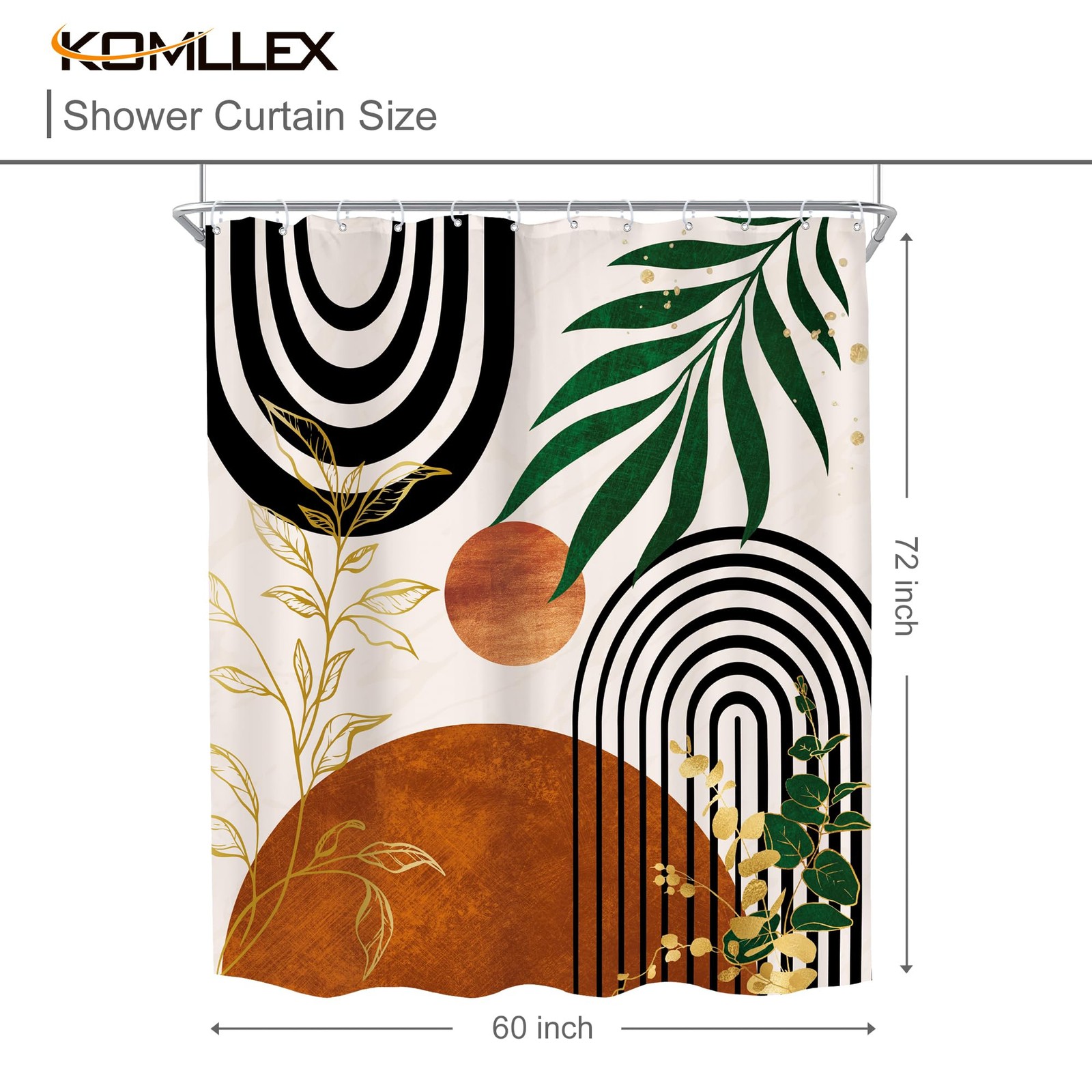Custom Printed Bath Curtain — custom printed polyester bath curtain detail view