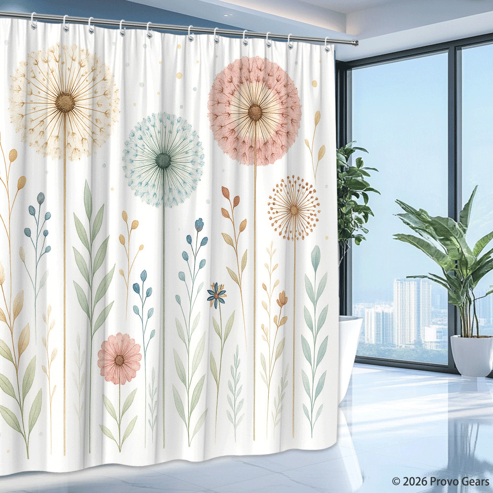 Custom Printed Bath Curtain — custom printed polyester bath curtain detail view
