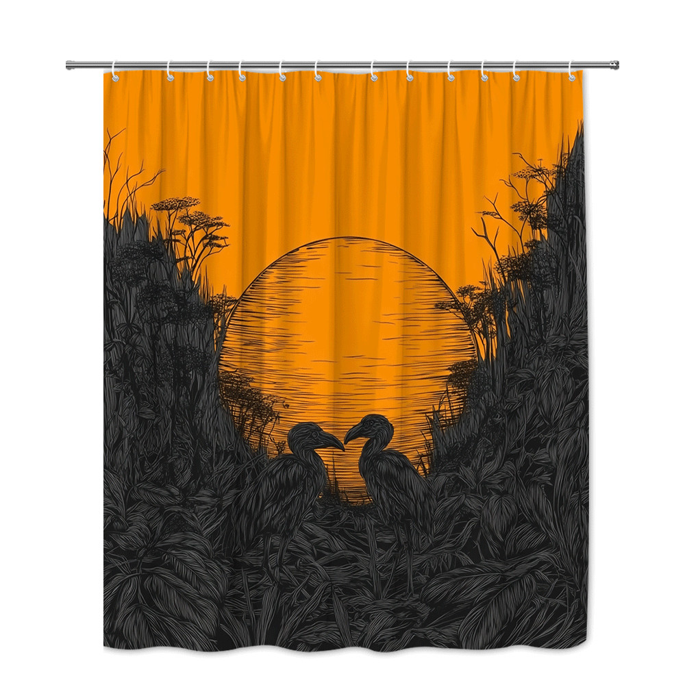 Custom Printed Bath Curtain — custom printed polyester bath curtain detail view