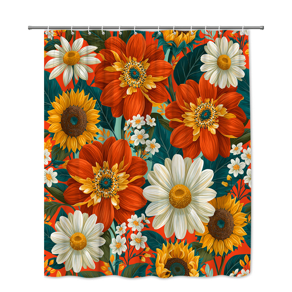 Custom Printed Bath Curtain — custom printed polyester bath curtain detail view
