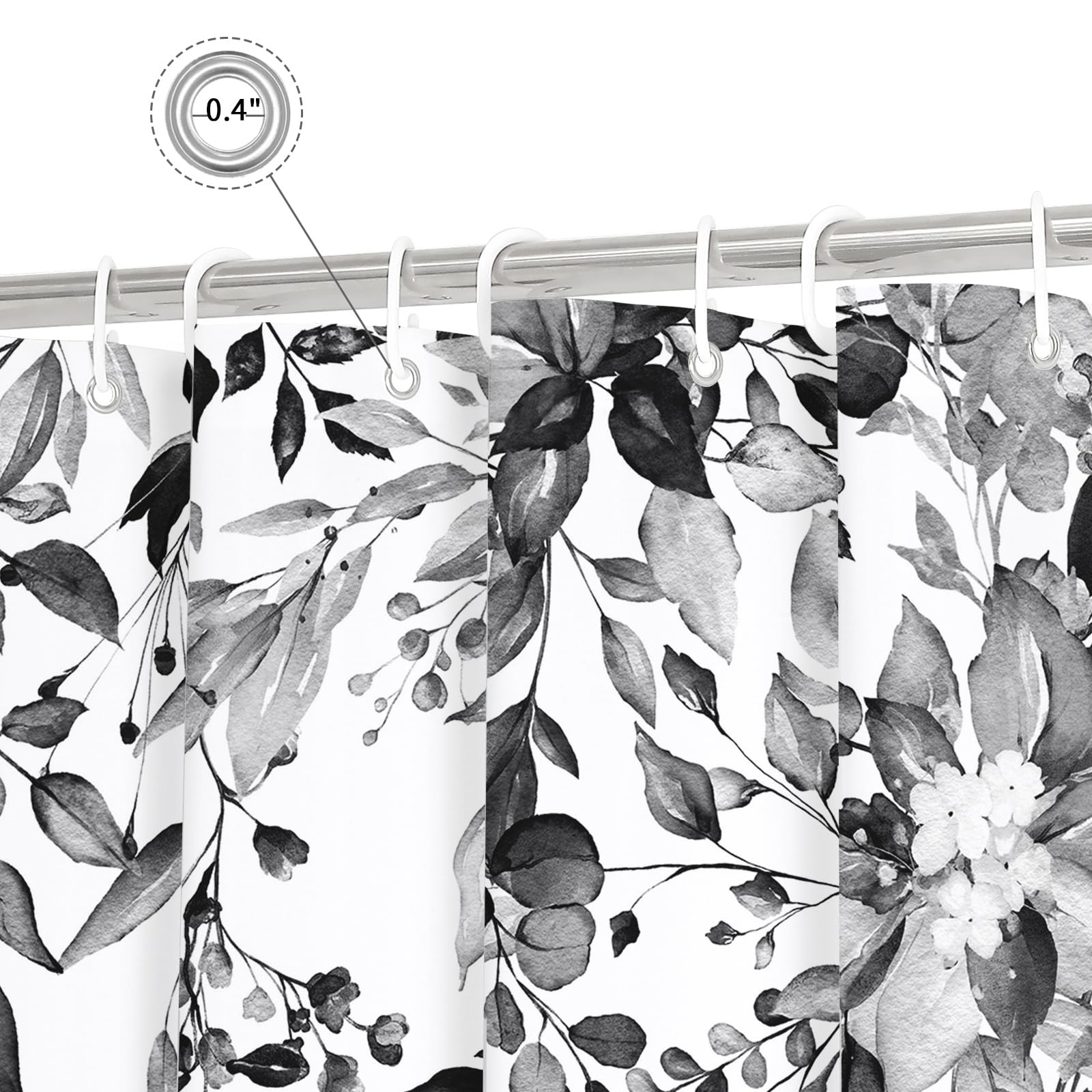 Custom Printed Bath Curtain — custom printed polyester bath curtain detail view