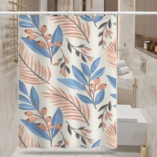 Flowers Bathroom Shower Curtain with Hooks Boho Summer Waterproof Decor 72 In — custom printed polyester bath curtain