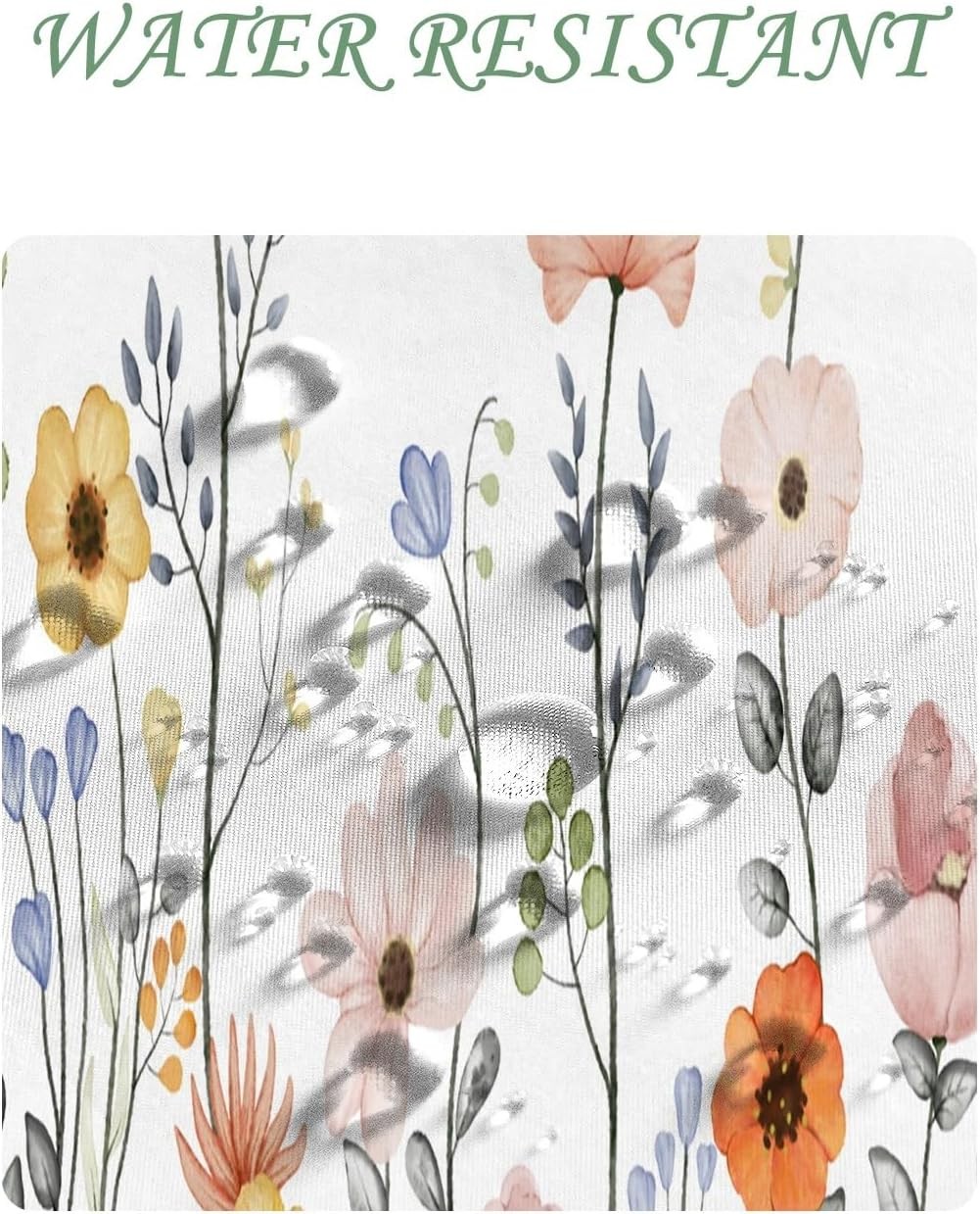 Custom Printed Bath Curtain — custom printed polyester bath curtain detail view