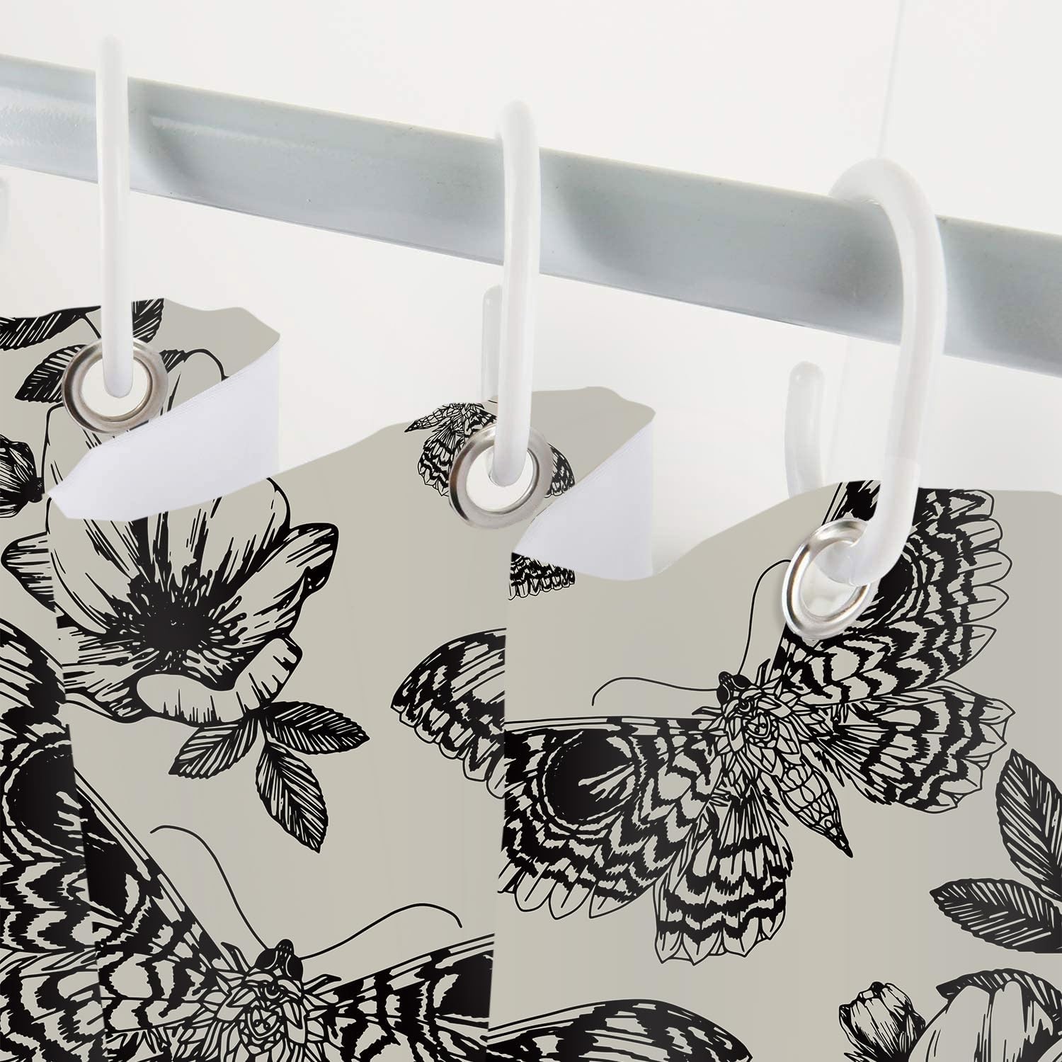 Custom Printed Bath Curtain — custom printed polyester bath curtain detail view