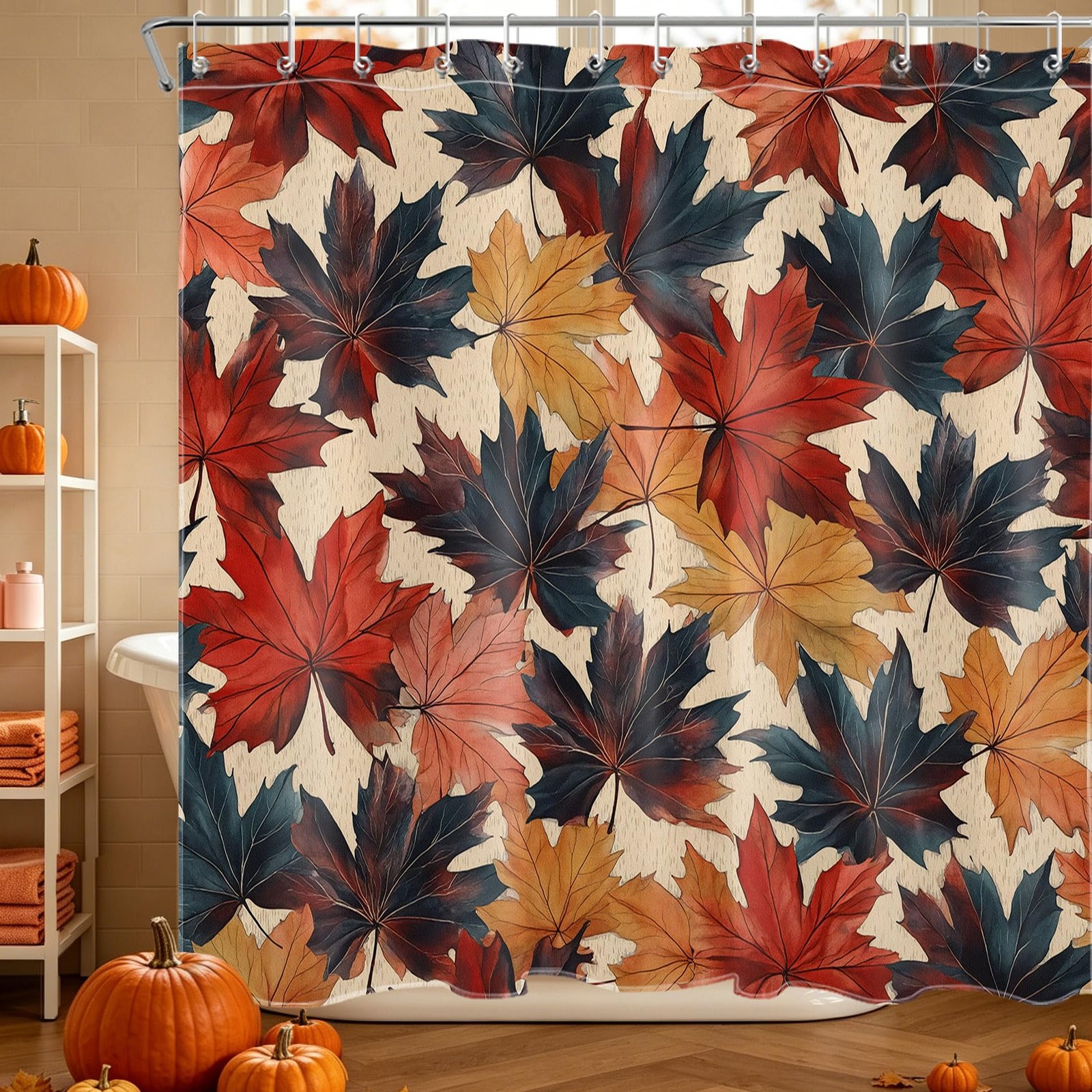 Custom Printed Bath Curtain — custom printed polyester bath curtain detail view