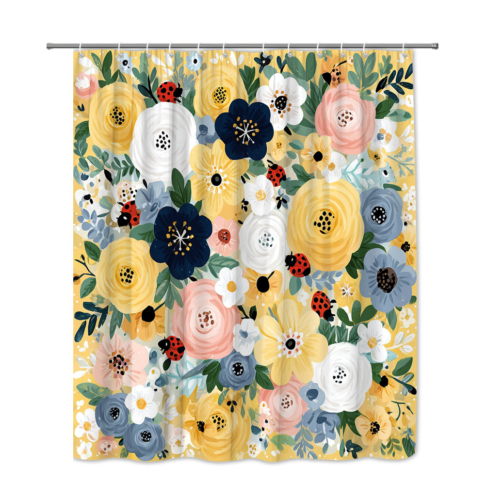 Custom Printed Bath Curtain — custom printed polyester bath curtain detail view