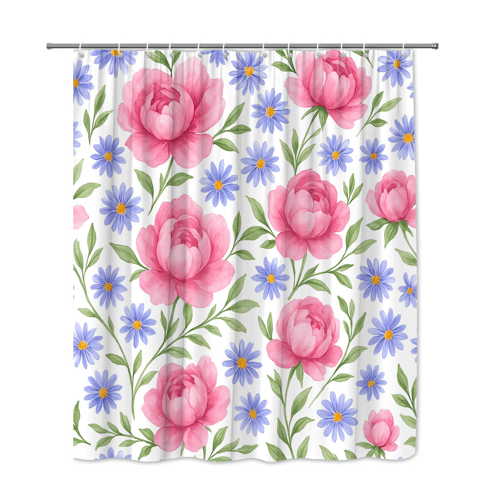 Custom Printed Bath Curtain — custom printed polyester bath curtain detail view