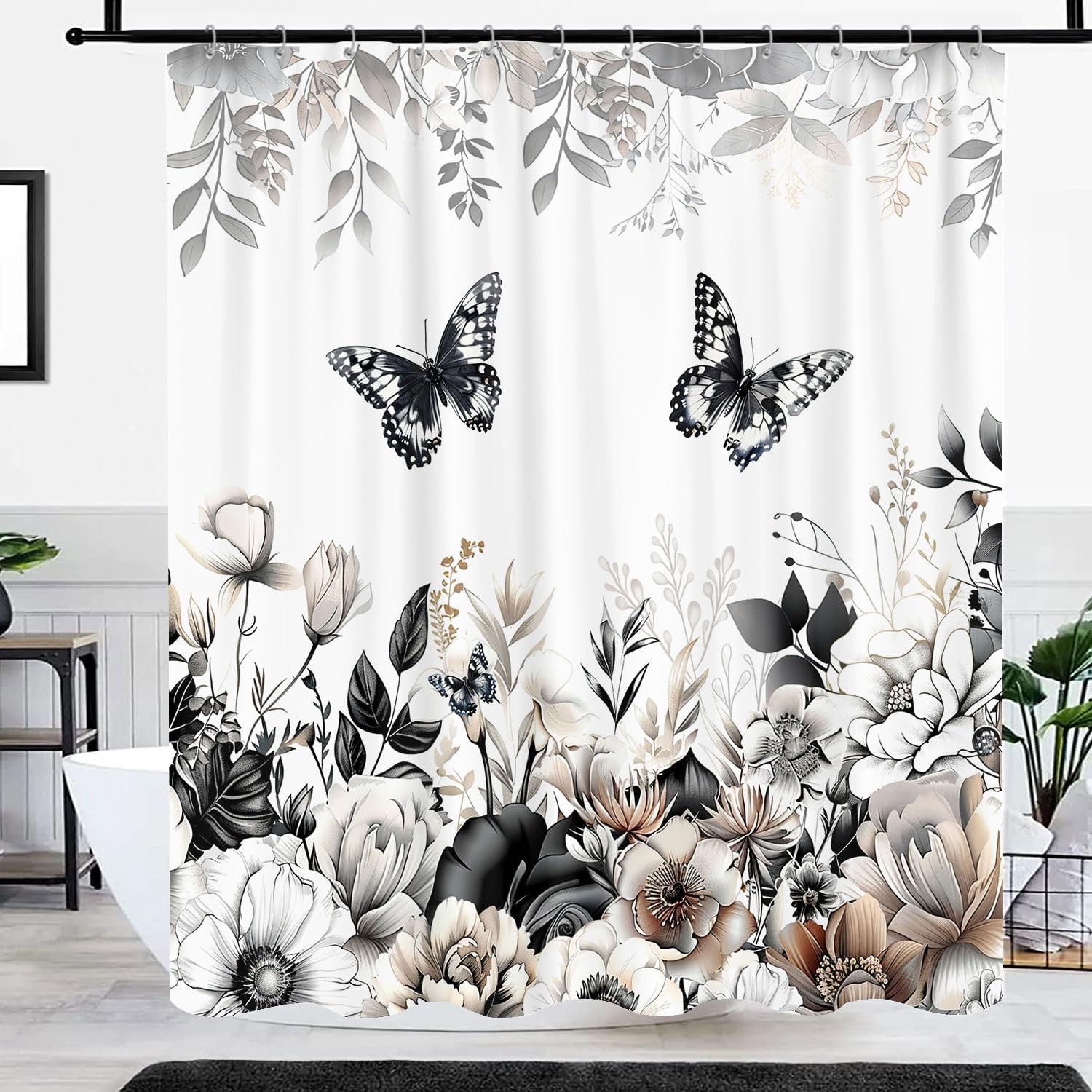 Custom Printed Bath Curtain — custom printed polyester bath curtain detail view