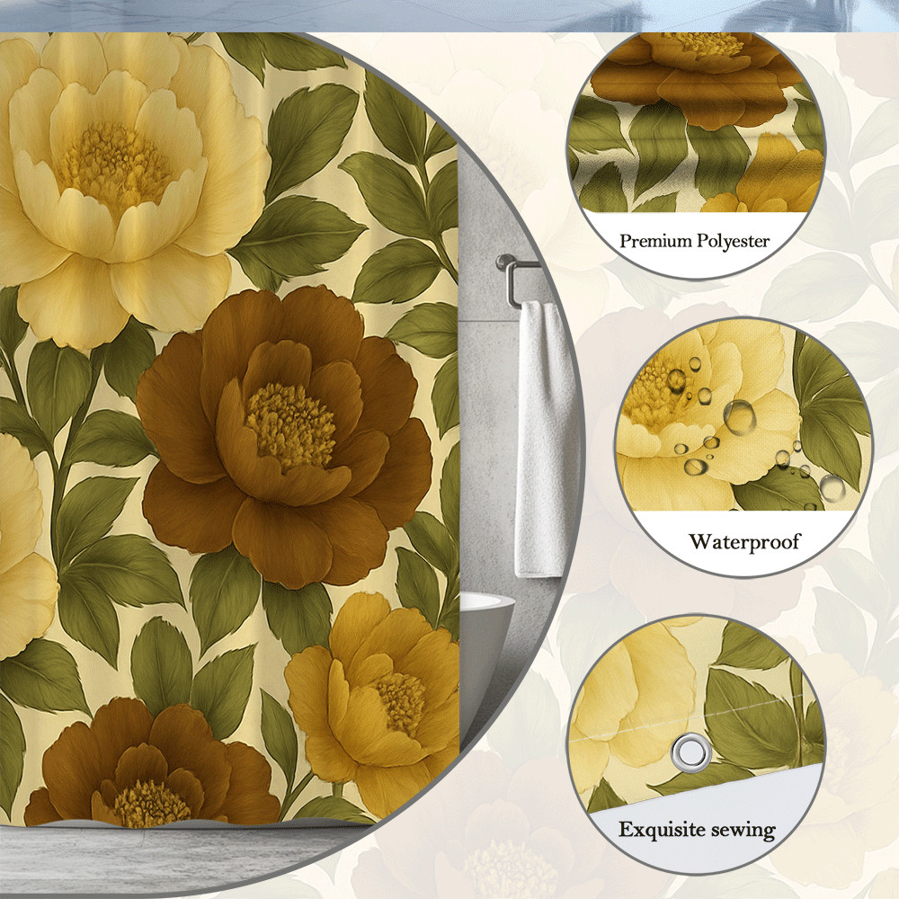 Custom Printed Bath Curtain — custom printed polyester bath curtain detail view