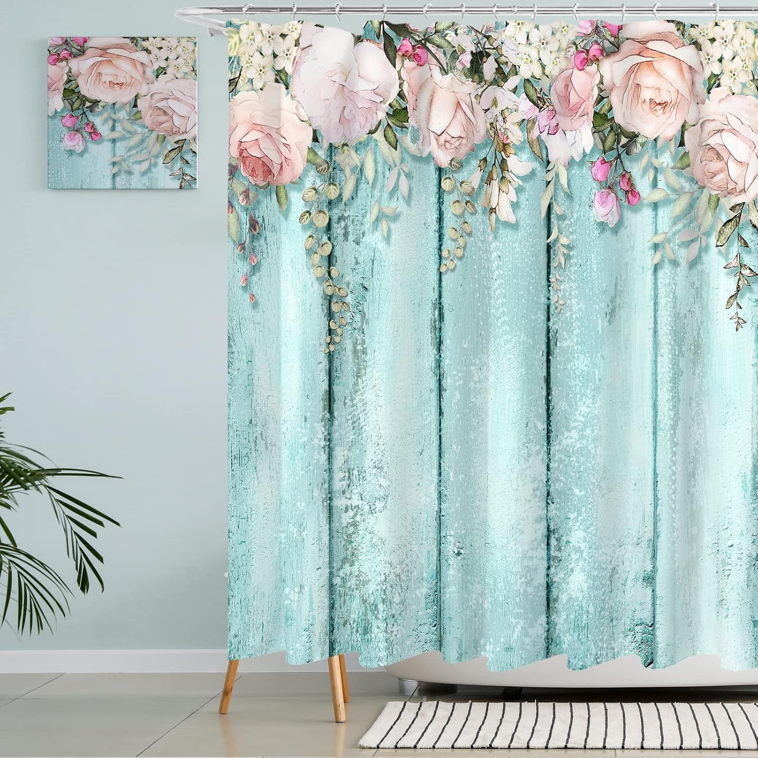 Custom Printed Bath Curtain — custom printed polyester bath curtain