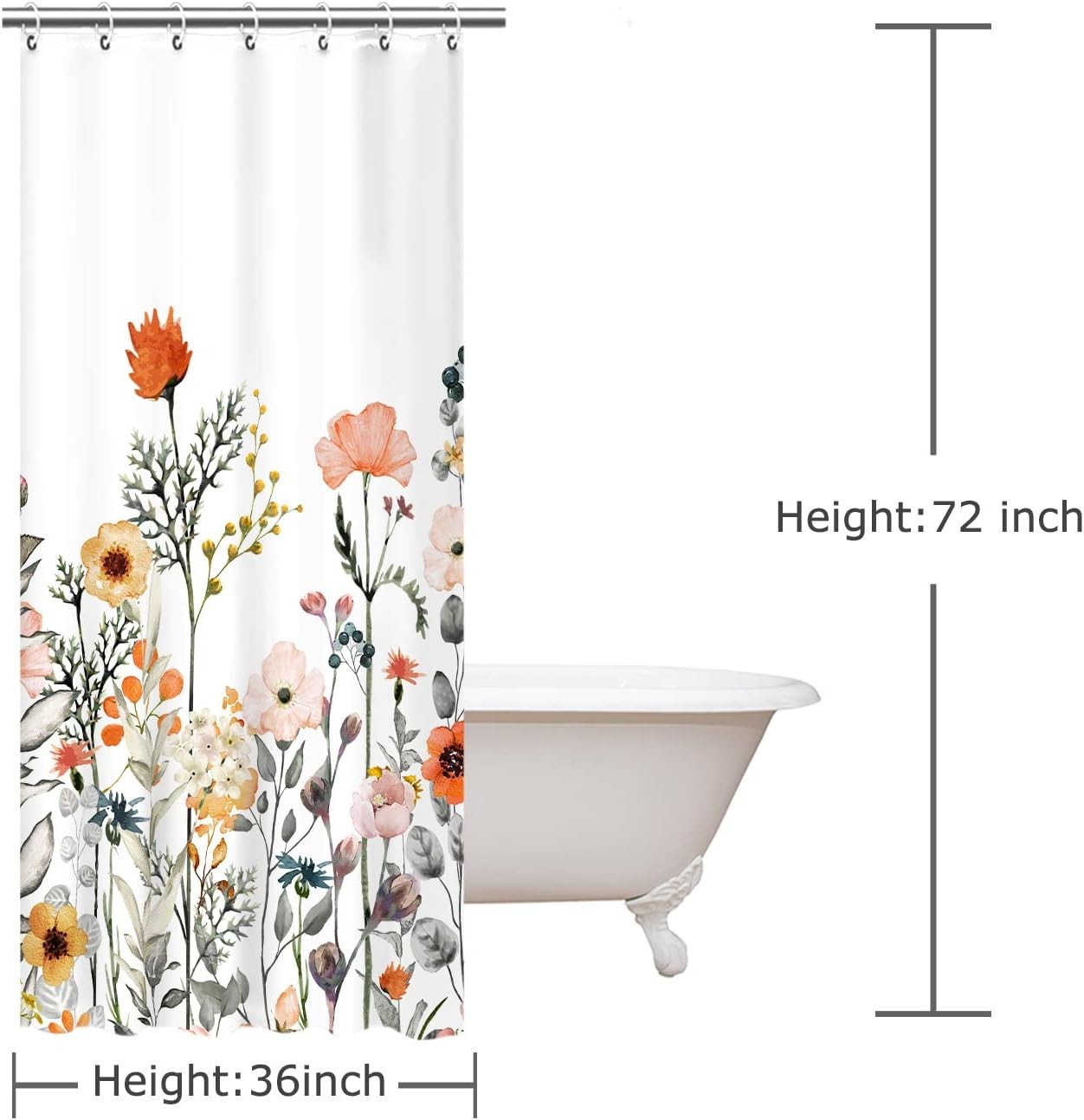 Custom Printed Bath Curtain — custom printed polyester bath curtain detail view