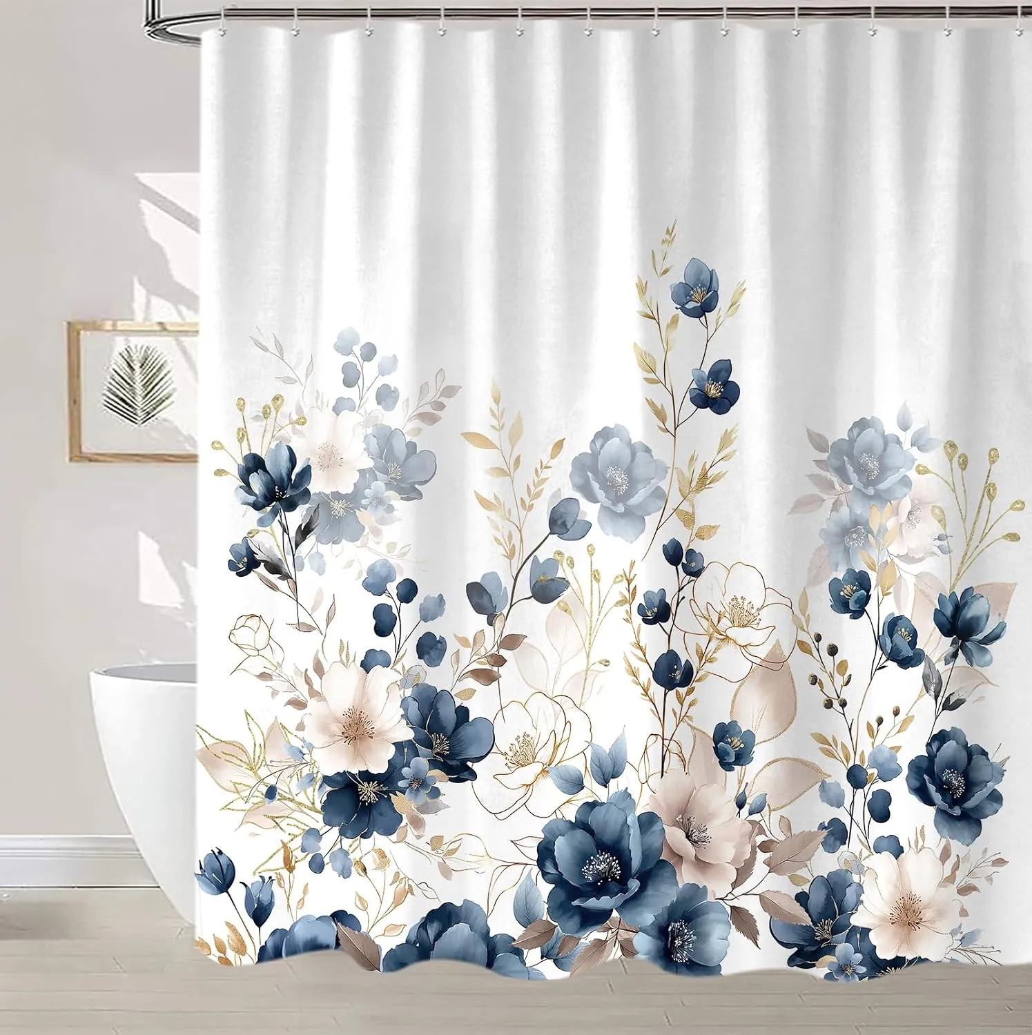 Custom Printed Bath Curtain — custom printed polyester bath curtain detail view