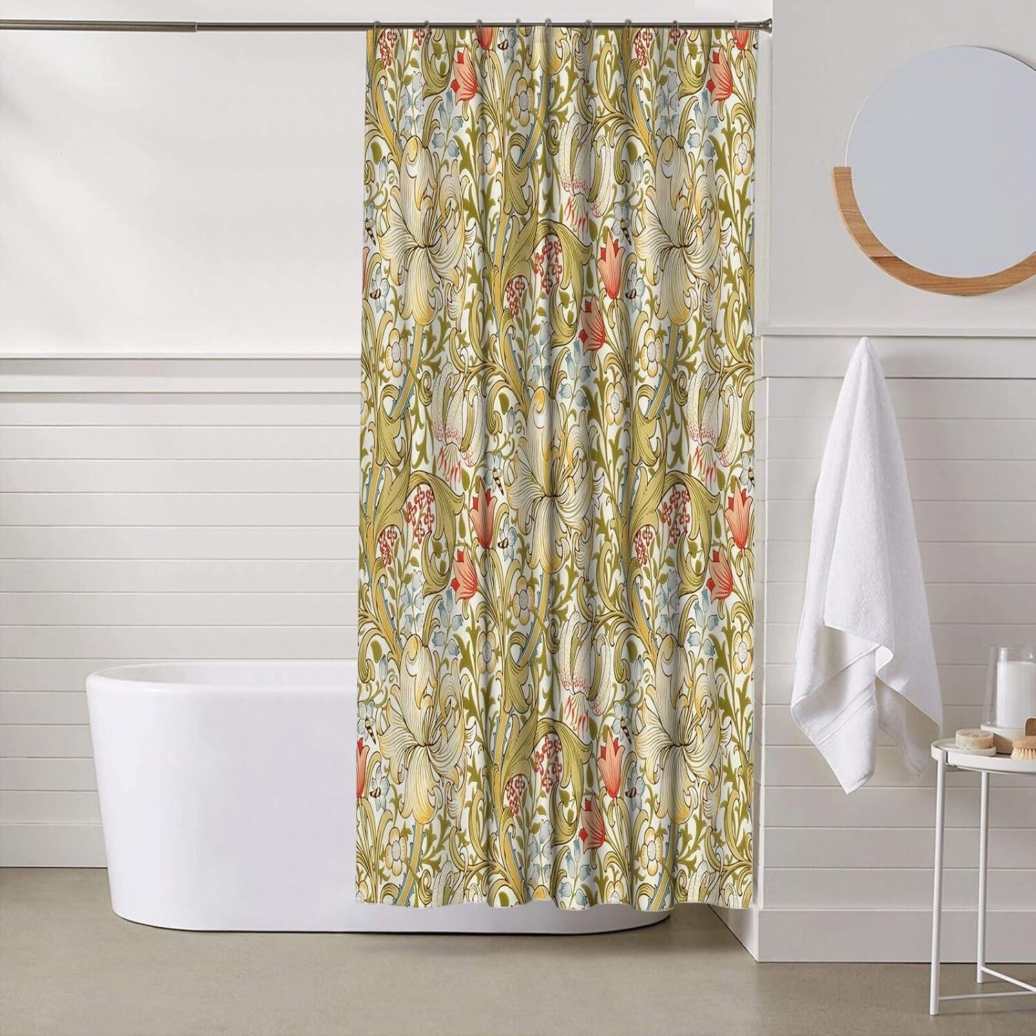 Custom Printed Bath Curtain — custom printed polyester bath curtain detail view