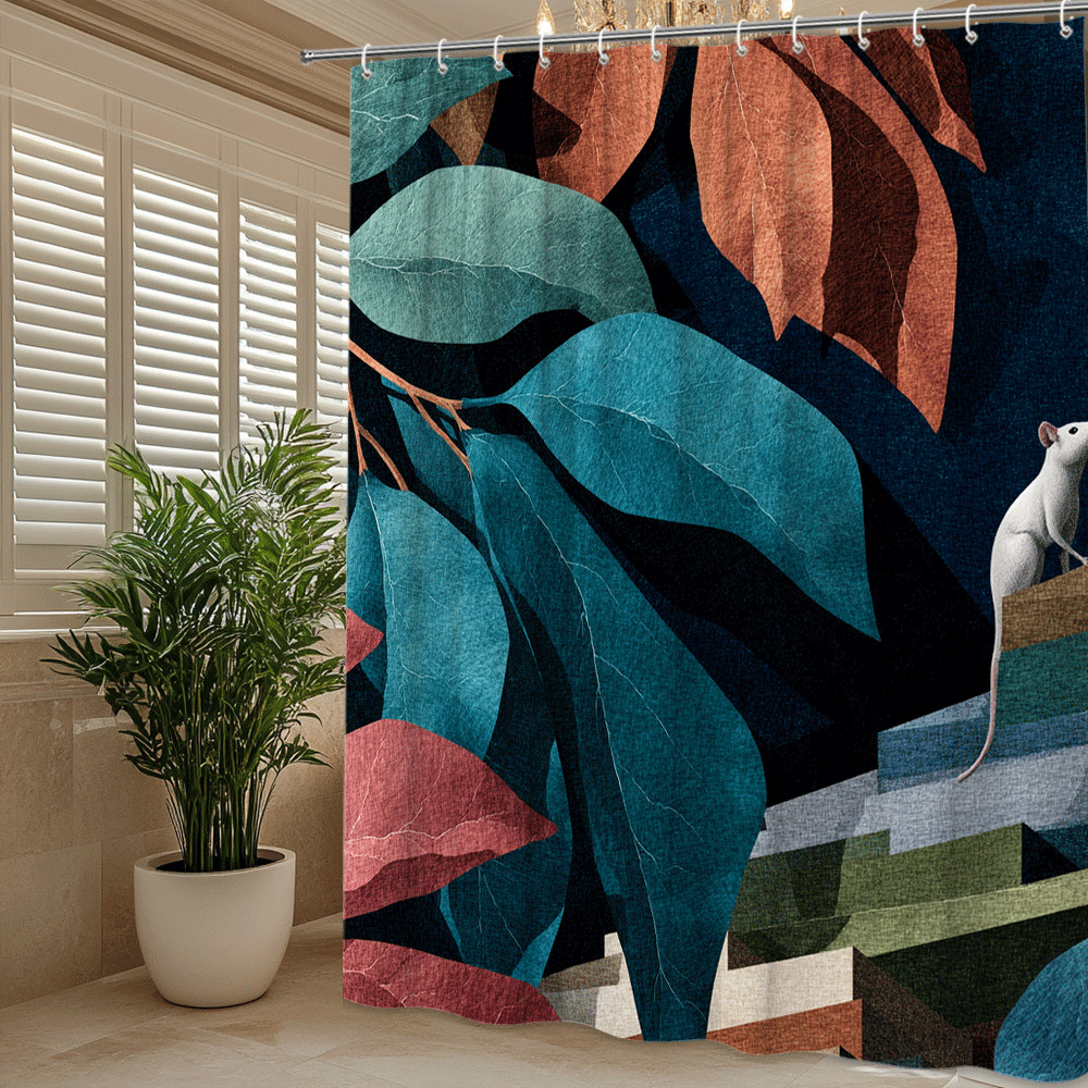 Custom Printed Bath Curtain — custom printed polyester bath curtain detail view