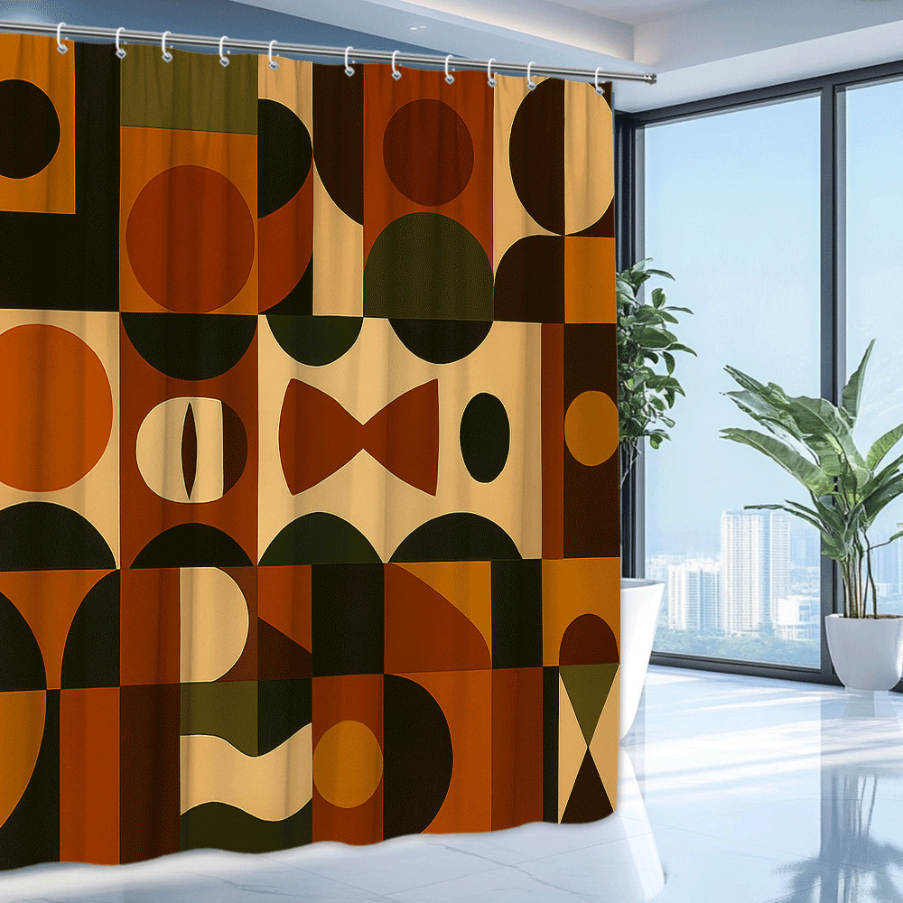 Custom Printed Bath Curtain — custom printed polyester bath curtain detail view
