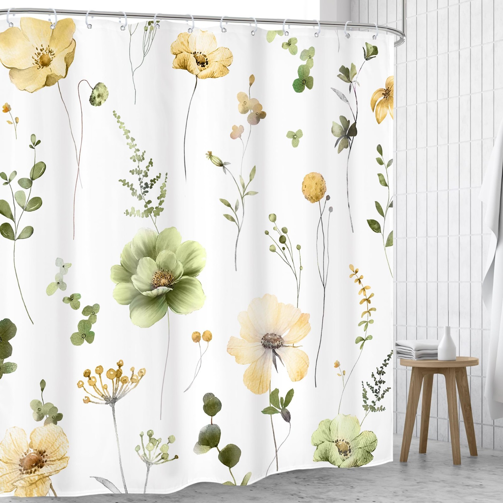 Custom Printed Bath Curtain — custom printed polyester bath curtain detail view