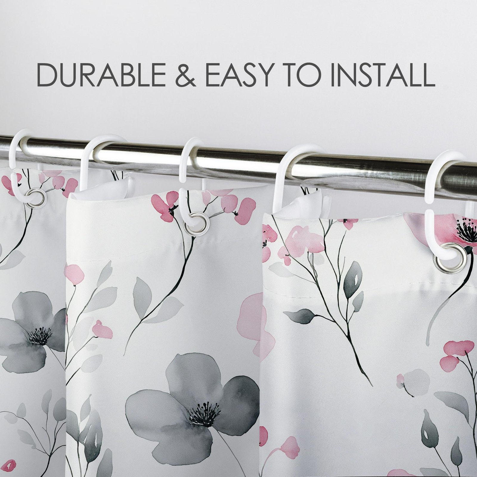 Custom Printed Bath Curtain — custom printed polyester bath curtain detail view