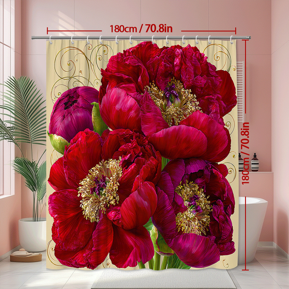 Custom Printed Bath Curtain — custom printed polyester bath curtain detail view