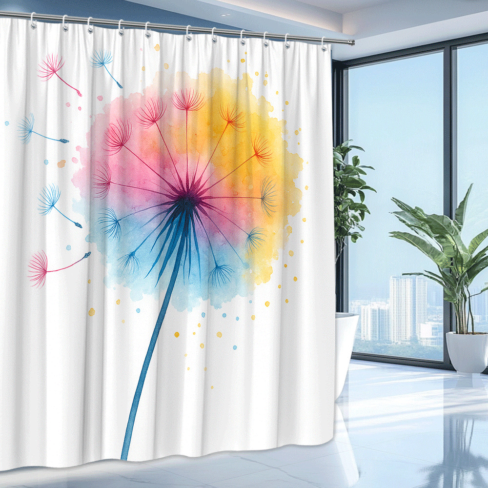Custom Printed Bath Curtain — custom printed polyester bath curtain detail view