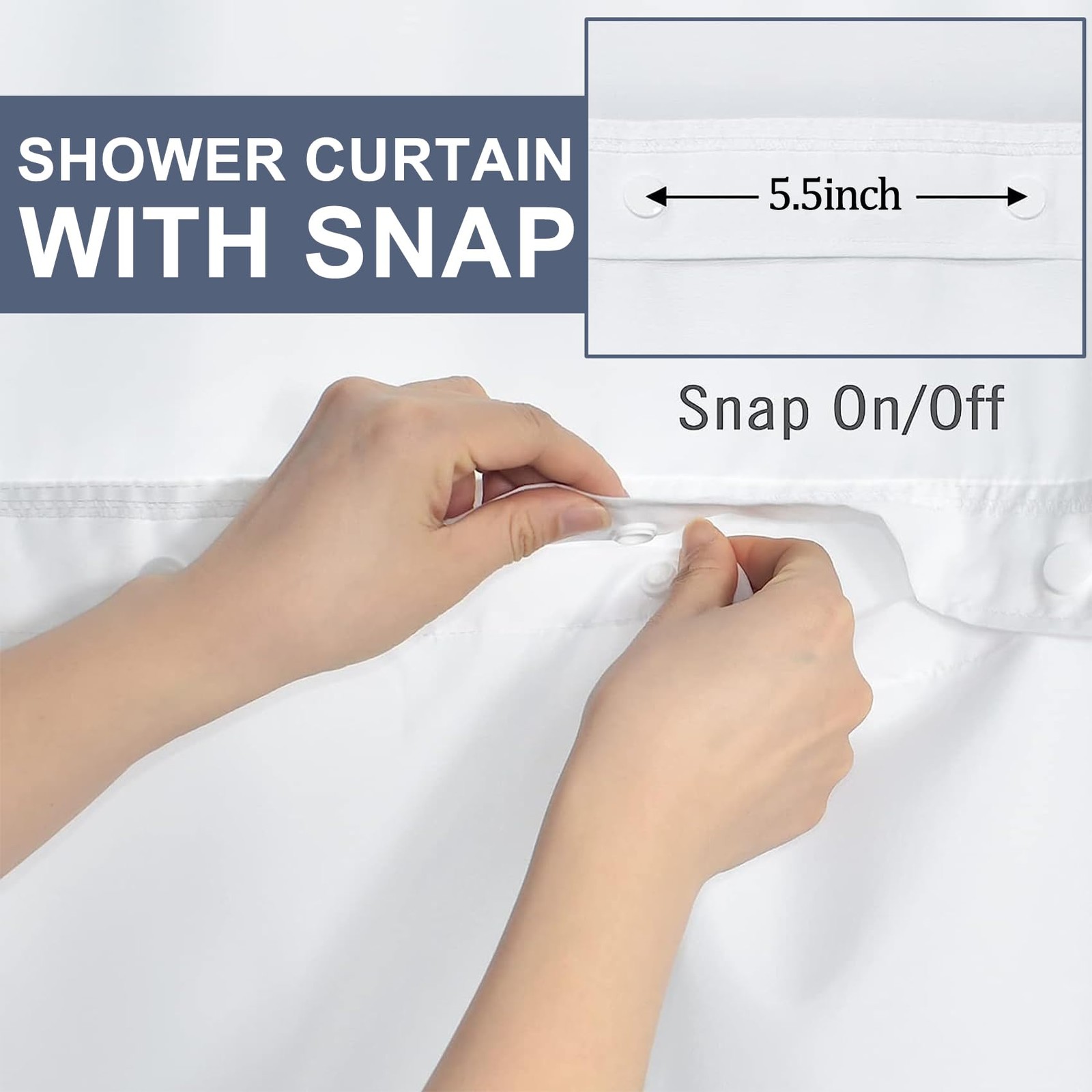 Custom Printed Bath Curtain — custom printed polyester bath curtain detail view