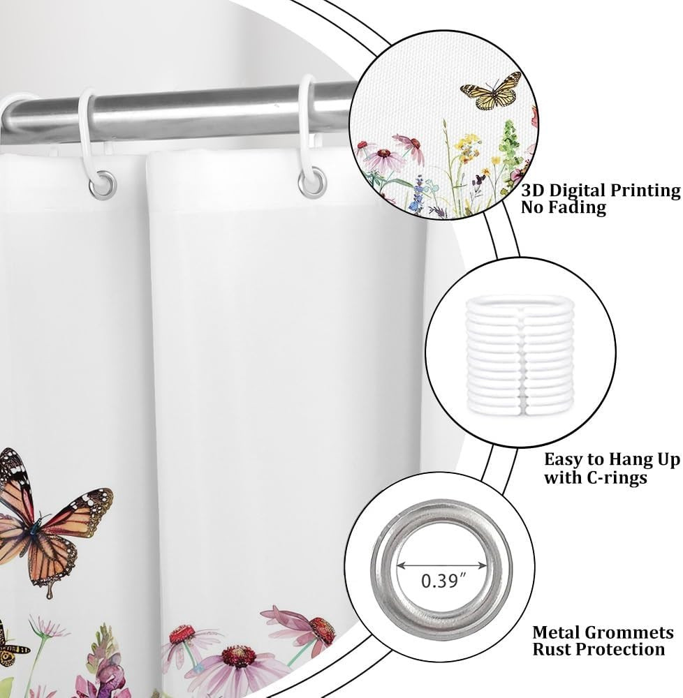Custom Printed Bath Curtain — custom printed polyester bath curtain detail view