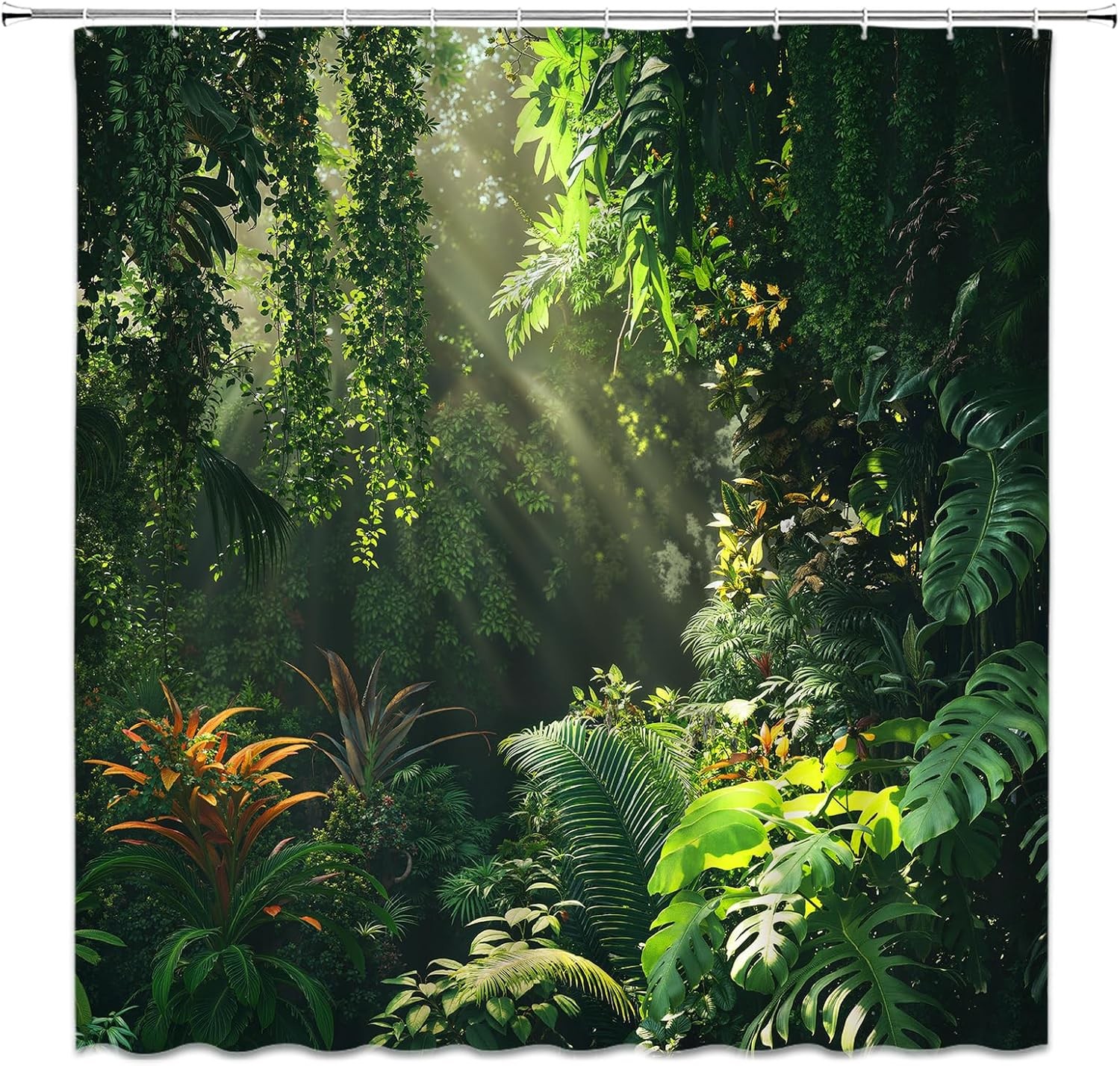 Custom Printed Bath Curtain — custom printed polyester bath curtain detail view