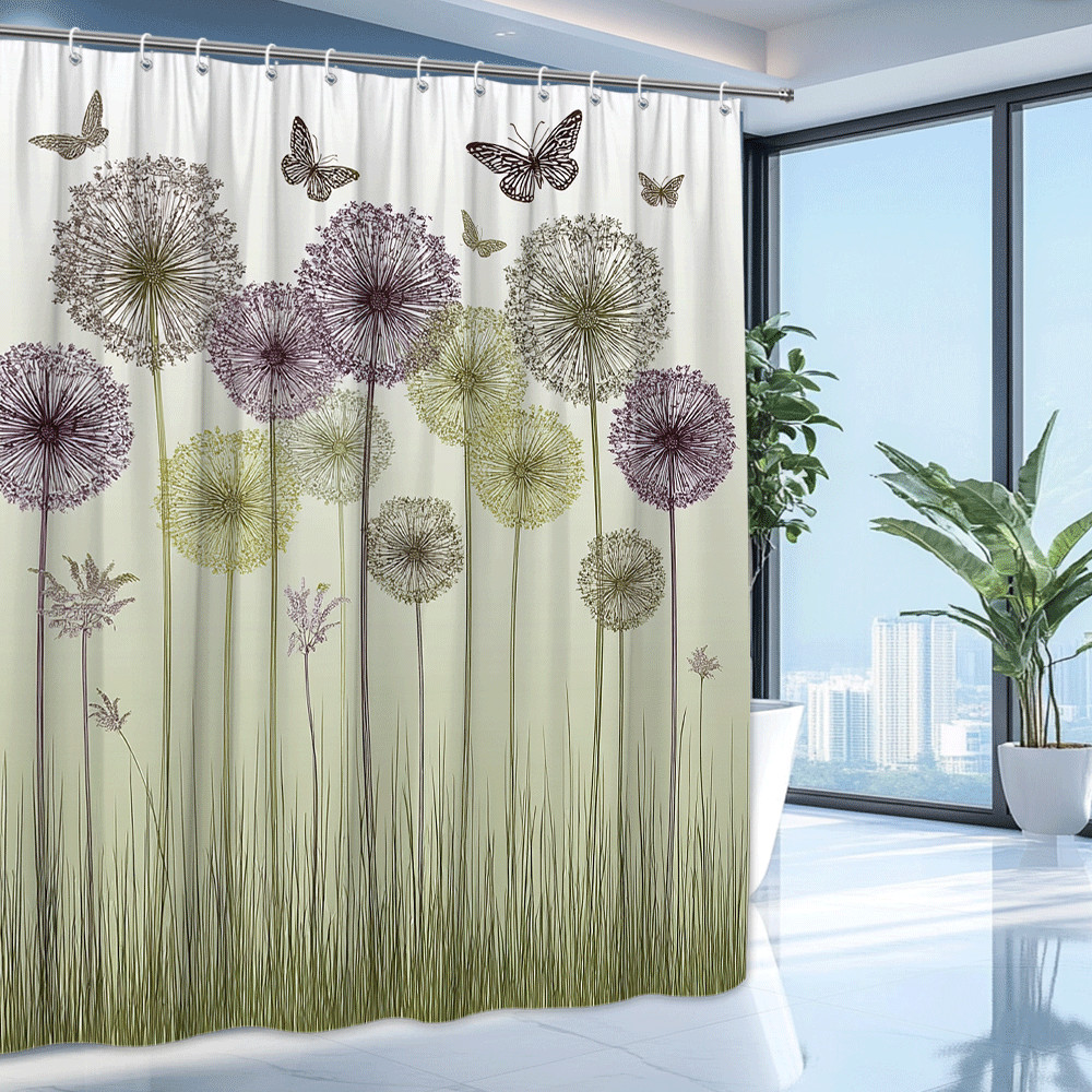 Custom Printed Bath Curtain — custom printed polyester bath curtain detail view