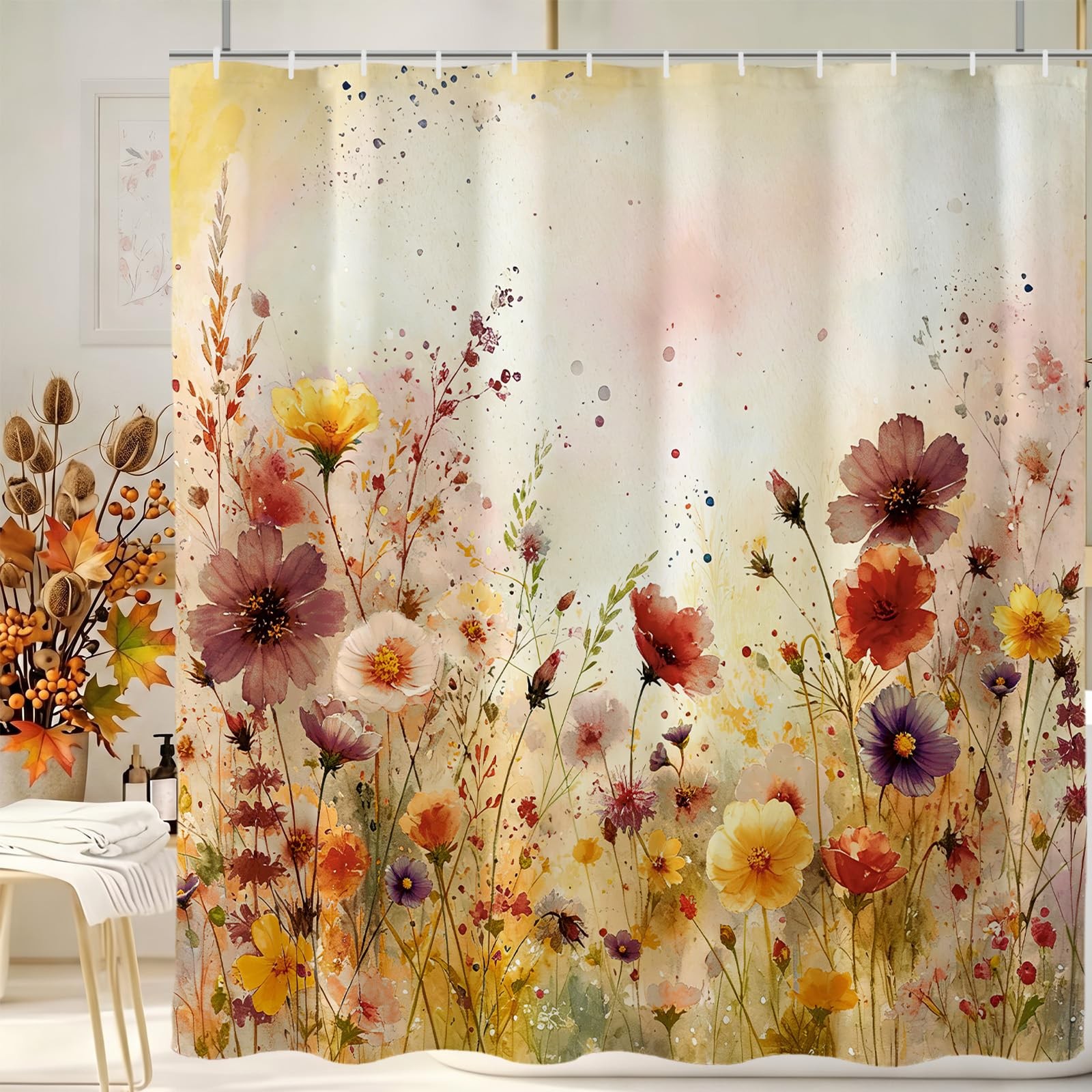 Custom Printed Bath Curtain — custom printed polyester bath curtain detail view