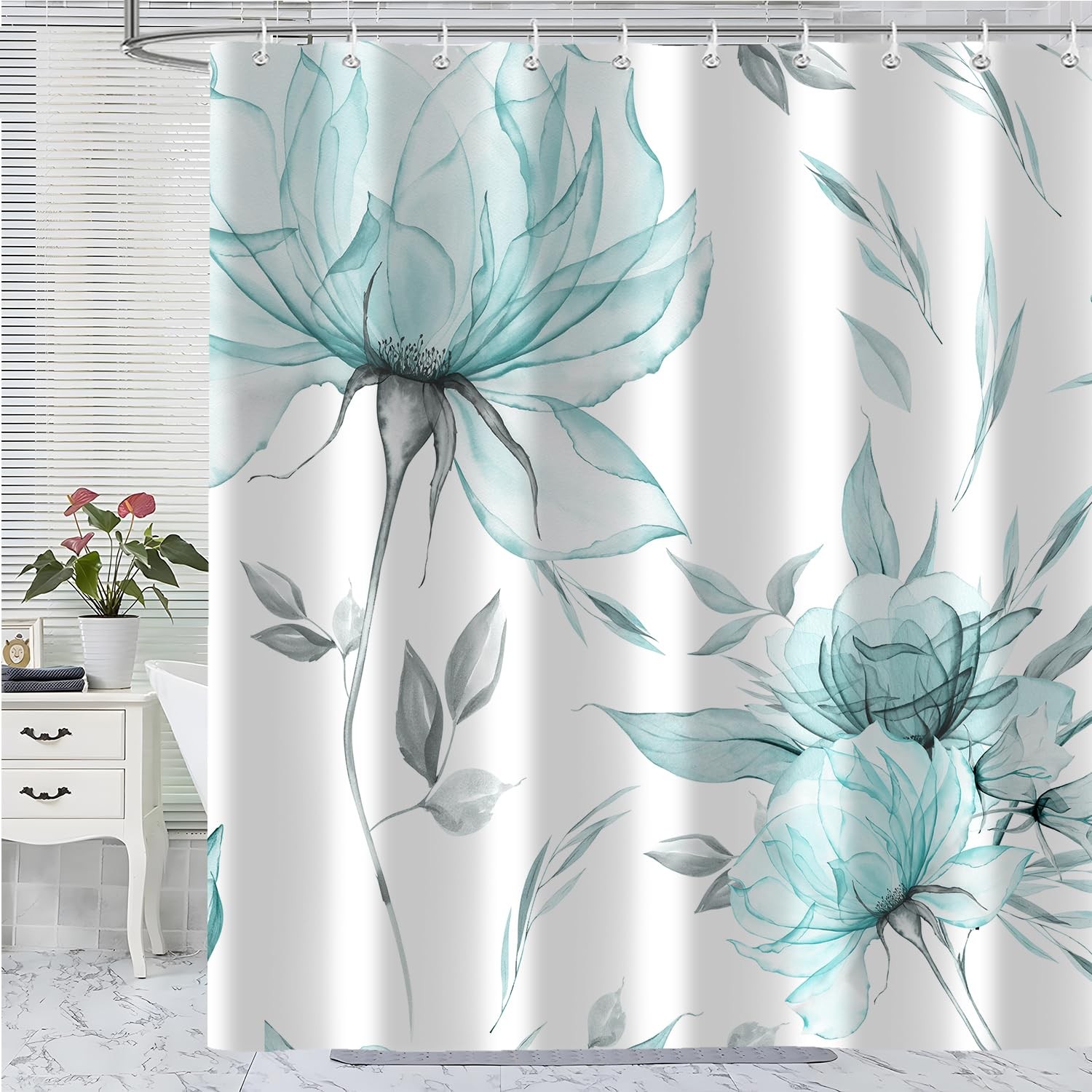 Custom Printed Bath Curtain — custom printed polyester bath curtain
