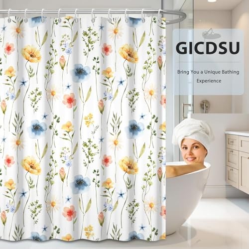 Custom Printed Bath Curtain — custom printed polyester bath curtain detail view