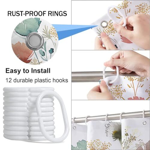 Custom Printed Bath Curtain — custom printed polyester bath curtain detail view